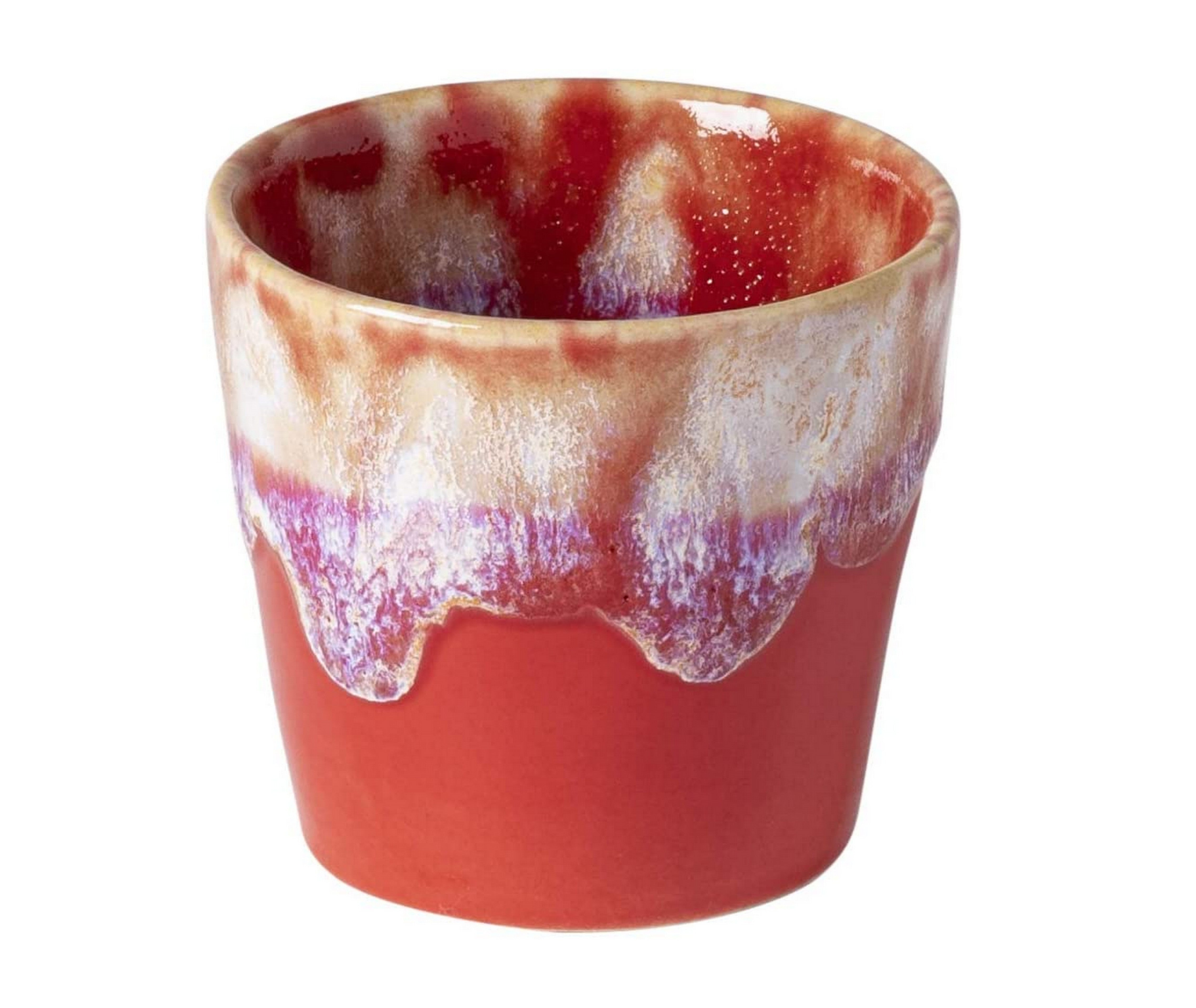 Premium COSTA NOVA Stoneware Ceramic Espresso Cups Set - 2 Piece 3oz Grespresso Collection (Red) - Perfect for Home Coffee Bar, Italian Cafe Style & Gift Giving