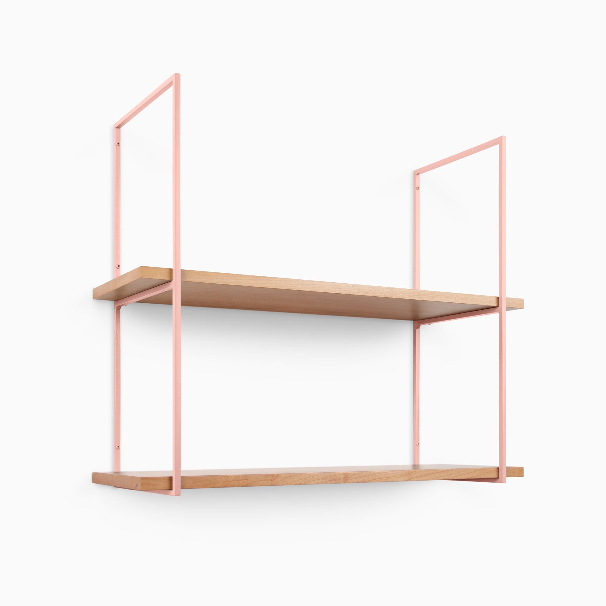 Lloyd Alder 2 Tier Wooden Shelf - Rustic Wall Mounted Storage Organizer for Bathroom, Kitchen & Living Room - Perfect for Displaying Decor, Plants & Essentials