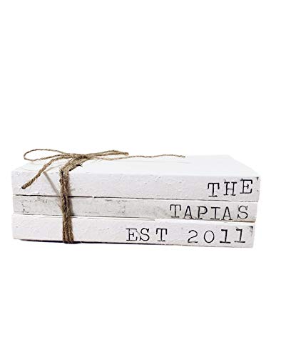 Custom Stacked Books - Personalized Farmhouse Decor, Rustic Book Bundle for Home & Office | Perfect for Bookshelves, Coffee Tables & Gift Giving