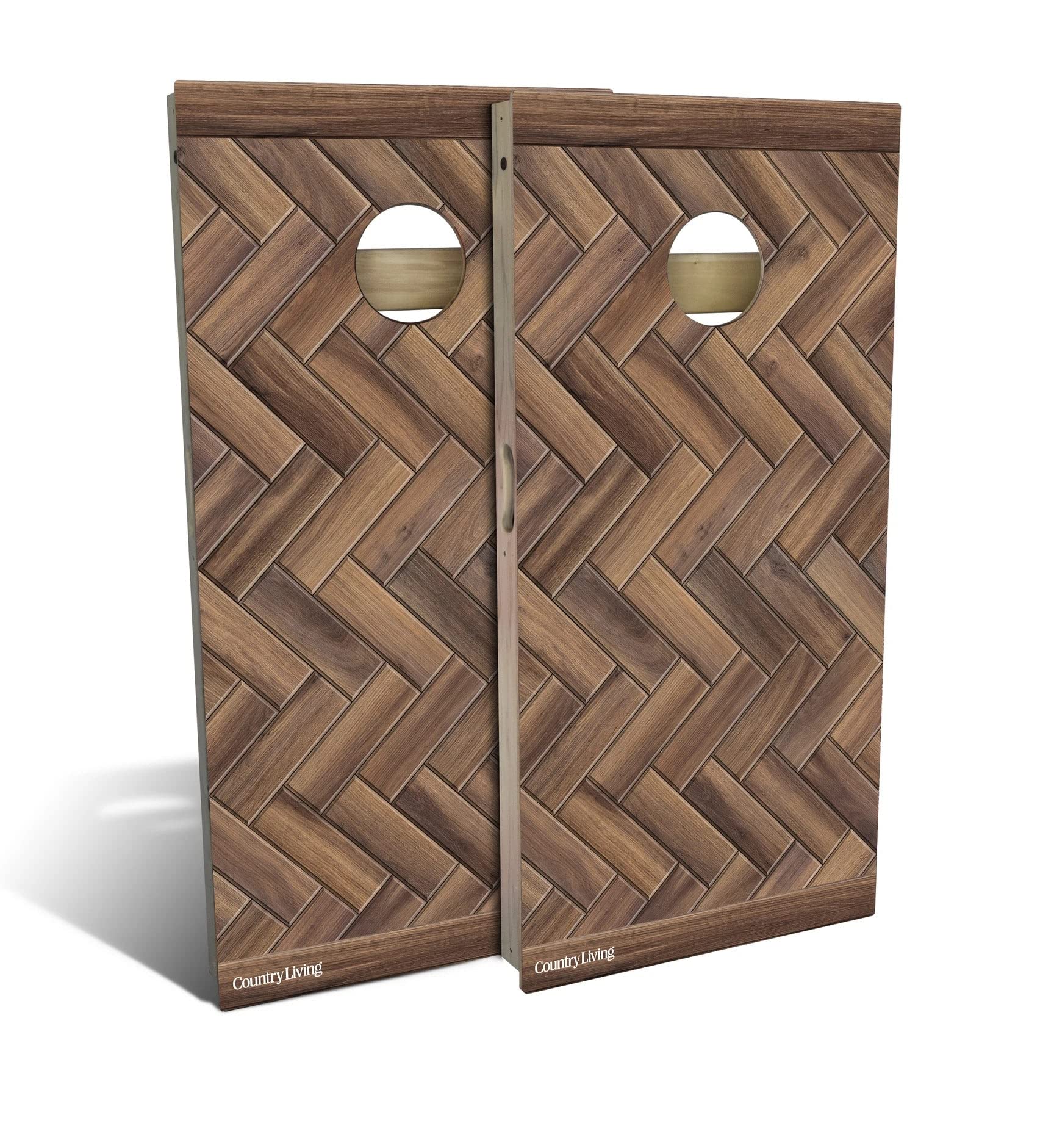 Premium Hickory Chevron Cornhole Game Set - Custom Size & Accessories - 2 Boards, 8 Bean Bags - Perfect for Backyard BBQs, Tailgating & Outdoor Parties