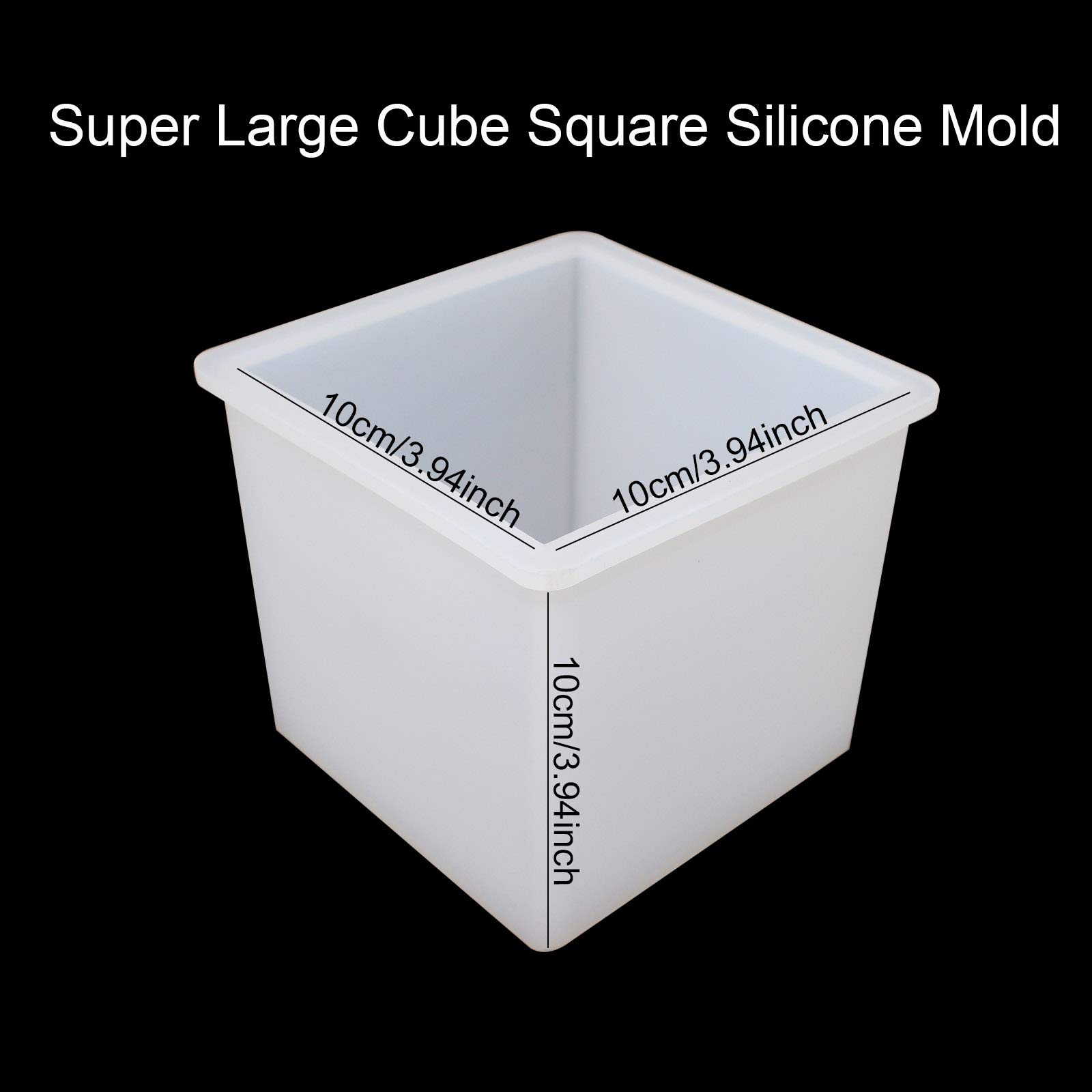 4 Inch Square Silicone Molds for Resin Epoxy Casting - DIY Jewelry, Soap Making, Candle & Craft Projects - Reusable Baking Molds for Chocolate, Candy, Ice Cubes