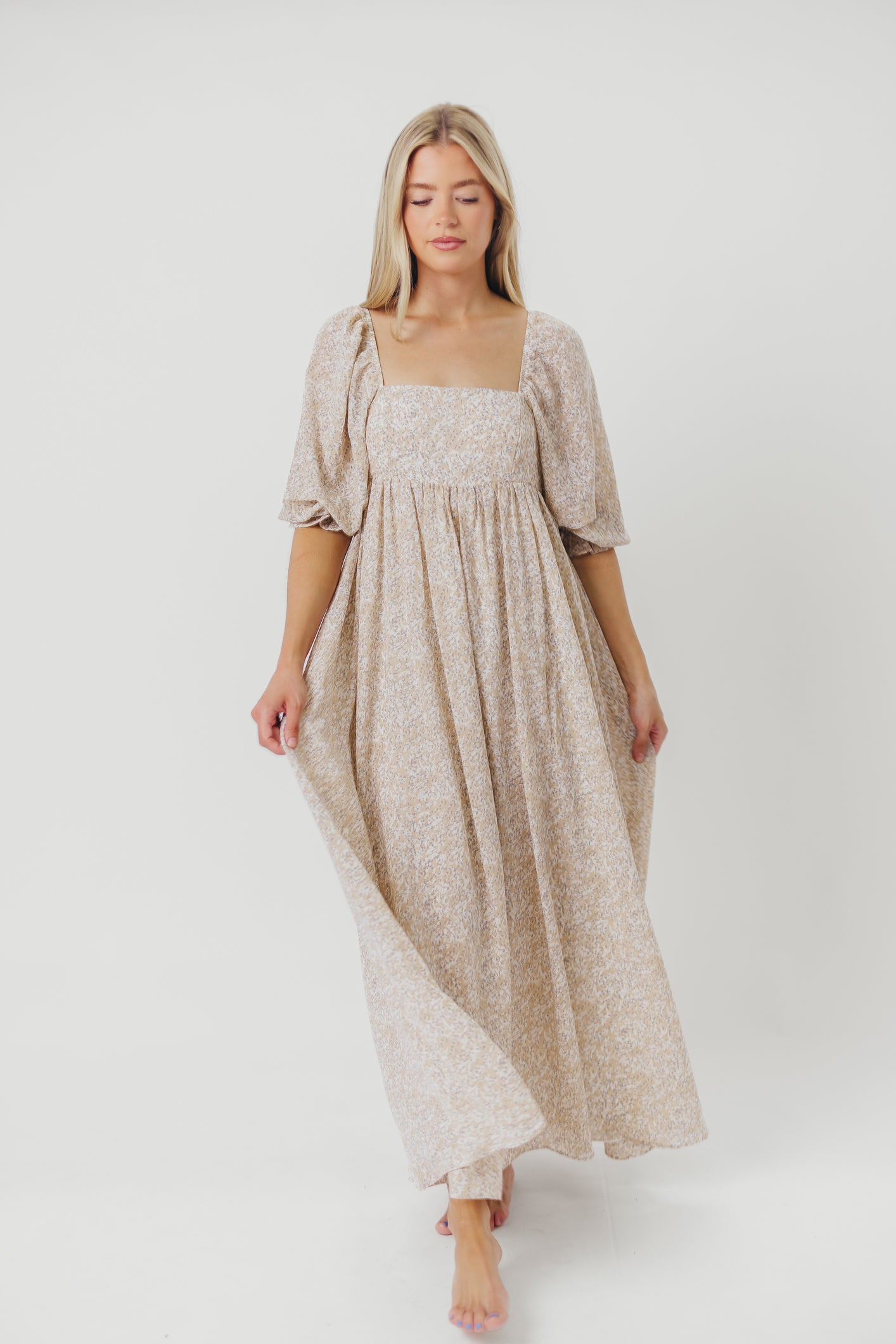 Elegant Mona 'Love Story' Maxi Dress - Bump Friendly & Inclusive Sizing (S-3XL) | Perfect for Maternity, Weddings & Special Occasions