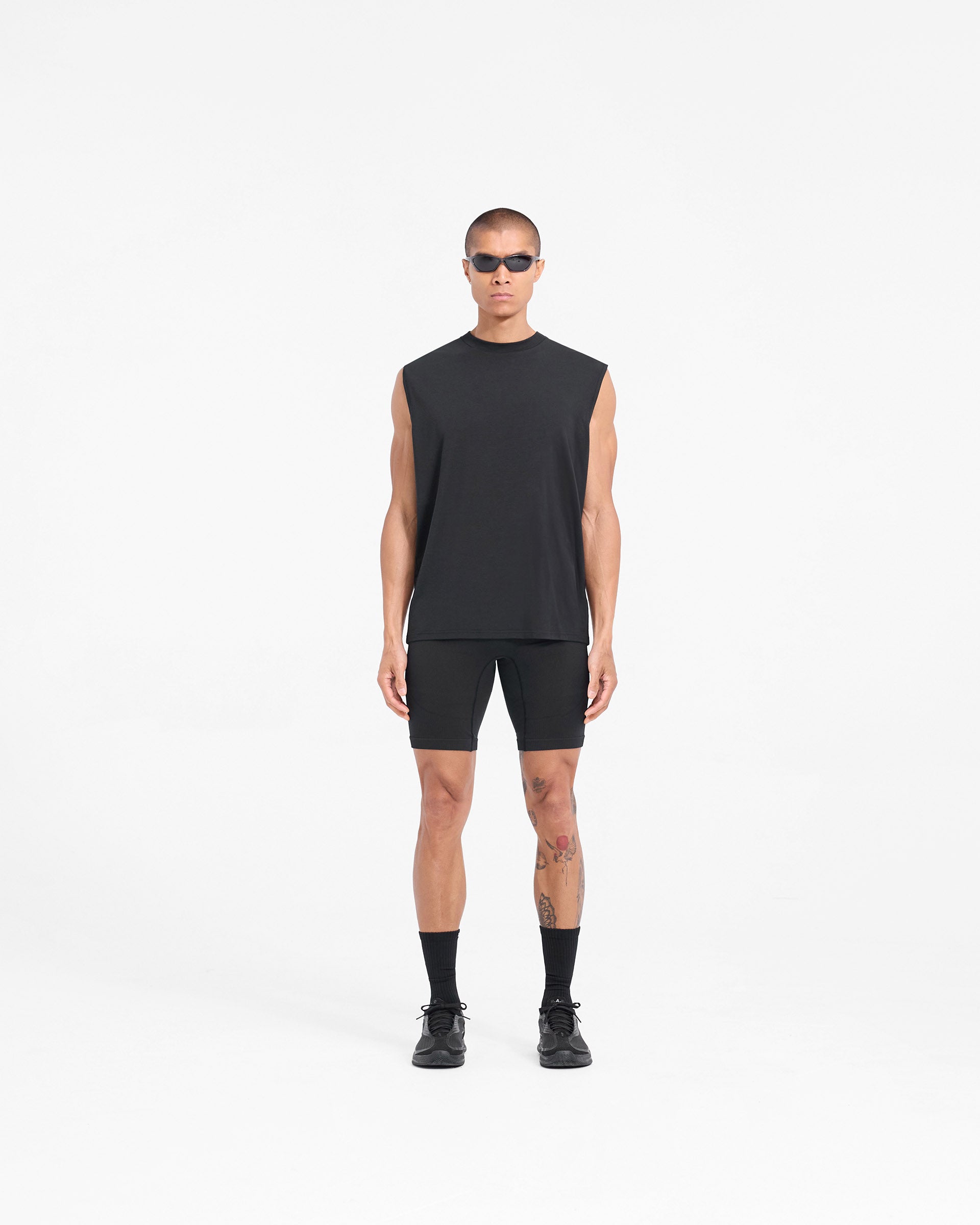 247 DNA Oversized Tank Top for Women - Soft Breathable Cotton Black Shirt - Casual Loungewear & Summer Streetwear