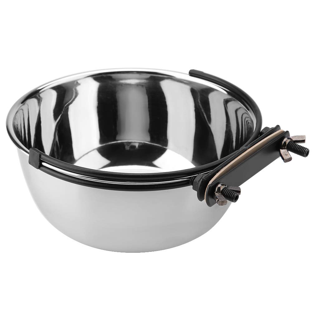 **KUIDAMOS Stainless Steel Hanging Pet Bowl - Durable Dog & Cat Food & Water Dish with Secure Bolt Holder - Perfect for Cages, Crates, Kennels, and Travel**