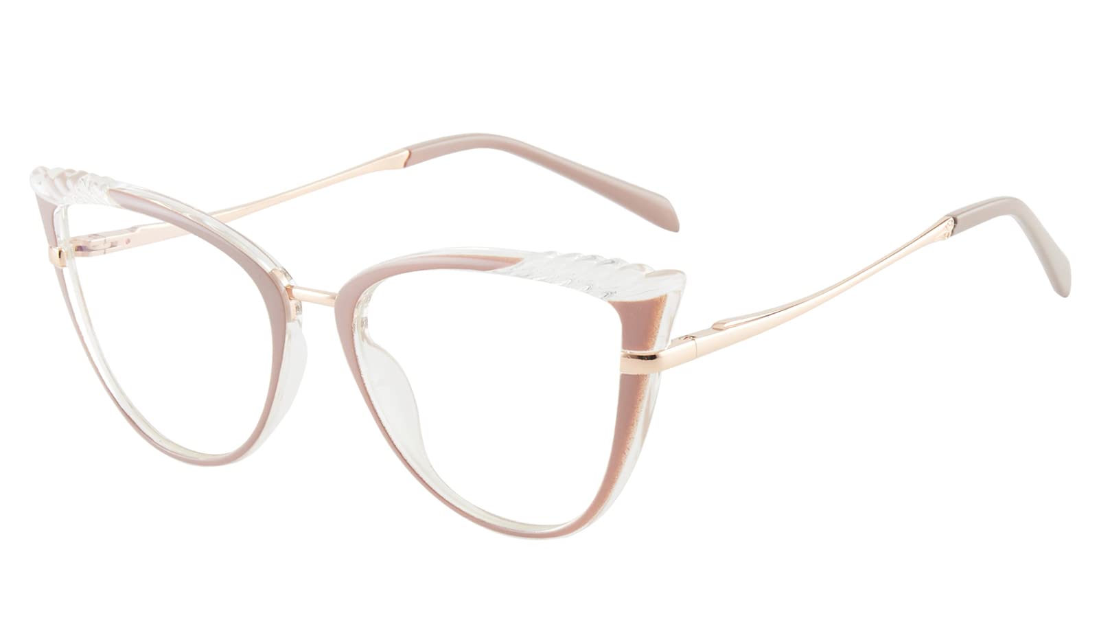 SOOLALA Women's Blue Light Blocking Glasses TR90 Lightweight Spring Hinged Cat Eye Reading Glasses for Computer Work & Reading
