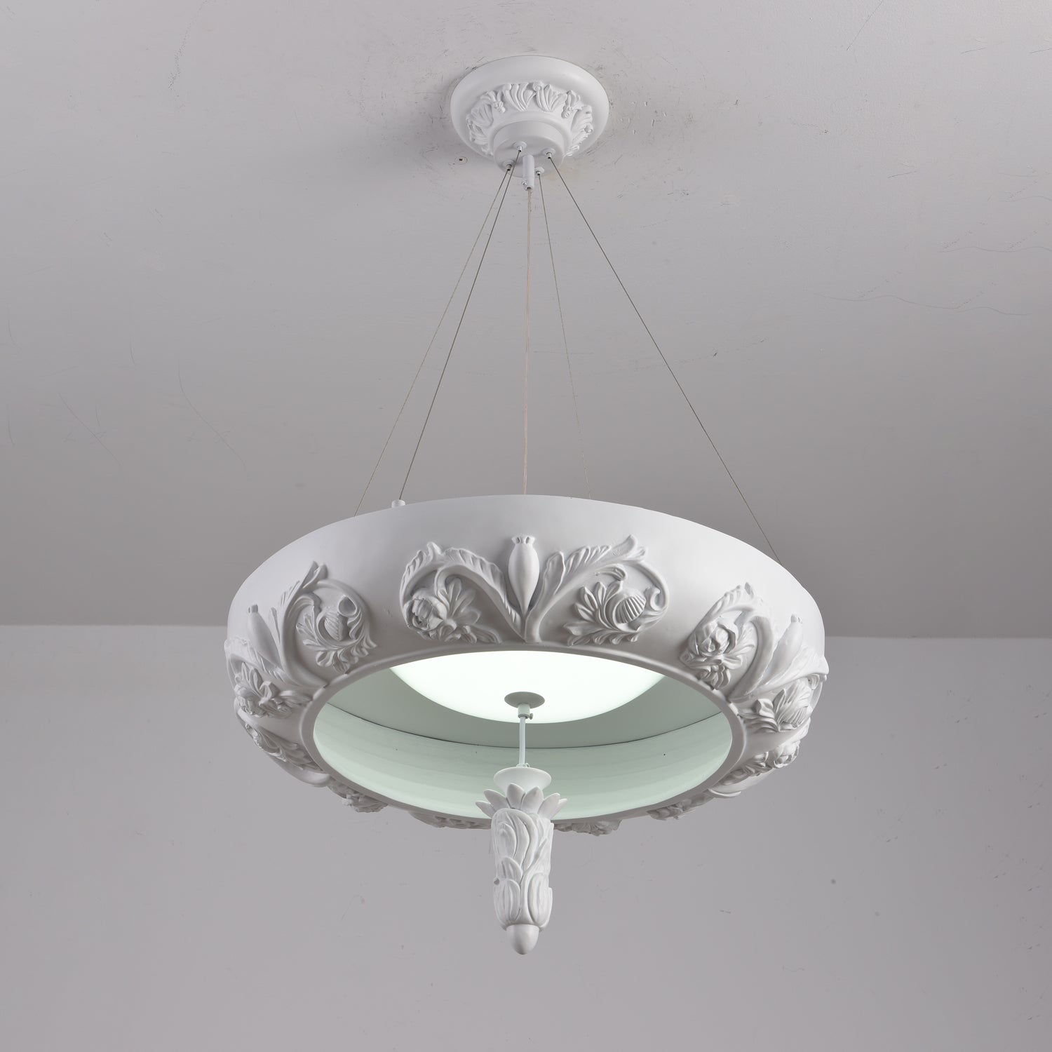 Handcrafted Artistic Carved Crystal Chandelier - Elegant Ceiling Light Fixture for Dining Room, Living Room & Bedroom Decor