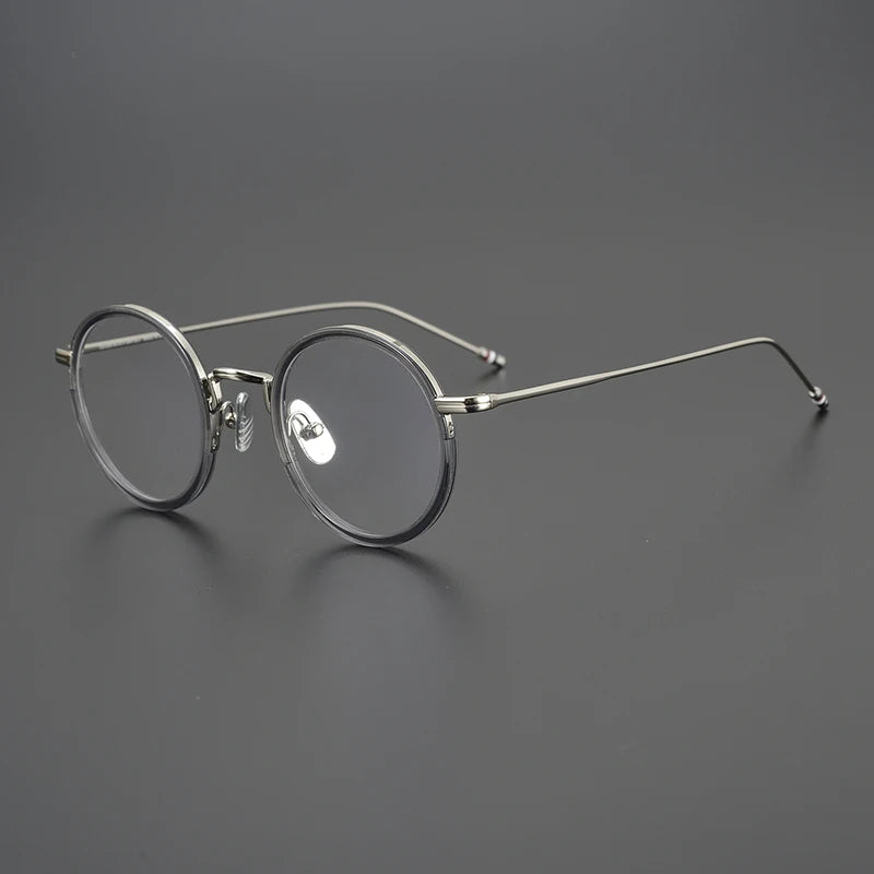 Stylish Black Unisex Full Rim Round Eyeglasses X906 - Lightweight Alloy & Acetate Frame for Work, Reading, and Fashion