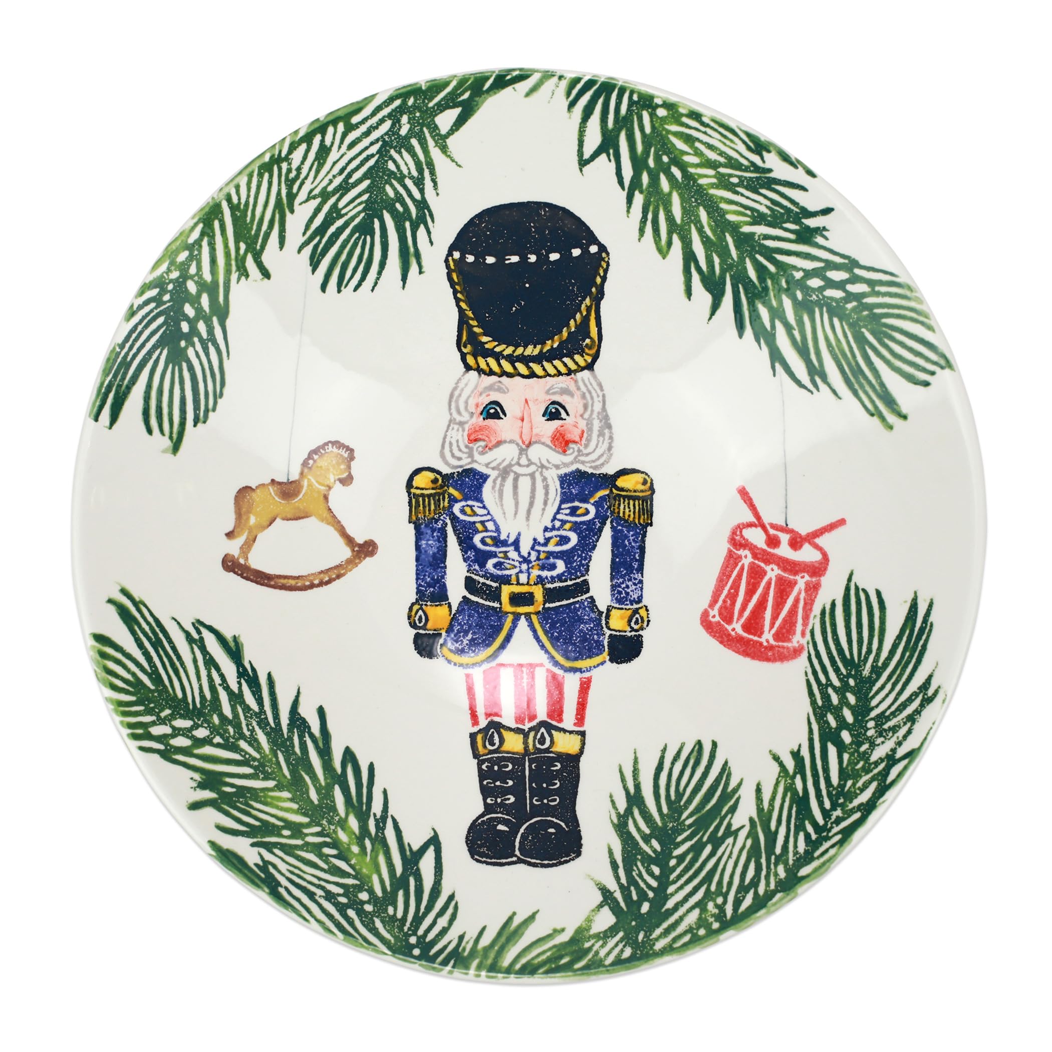 Vietri Large Nutcracker Serving Bowl - Handcrafted Italian Earthenware for Dinner Parties & Holiday Entertaining | Perfect for Pasta, Salads & Festive Table Settings