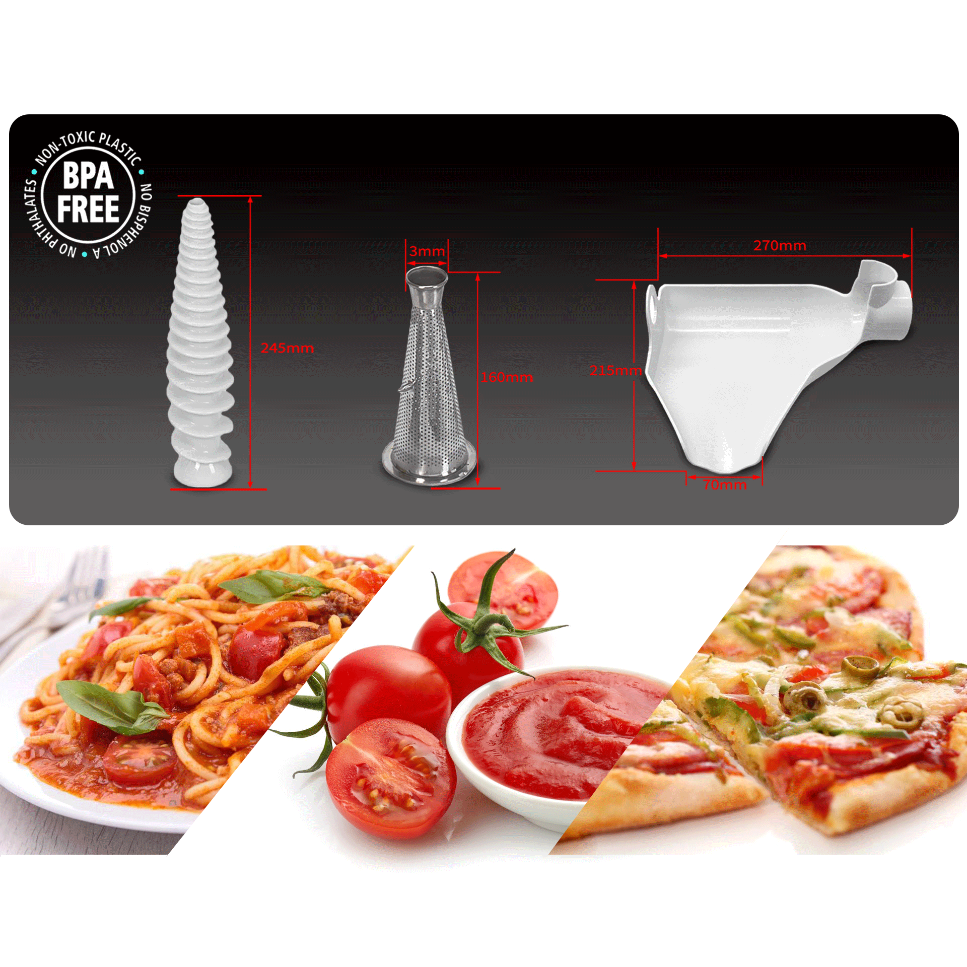 Flora 700 Series Electric Meat Grinder & Tomato Sauce Maker Kit - Heavy Duty Stainless Steel Mincer for Home Kitchen - Perfect for Ground Beef, Sausages & Pasta Sauce - AU Stock