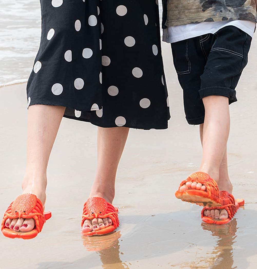 Funny Lobster Slippers for Women Men Kids - Soft Summer Animal Flip Flops - Cute Beach Shower Sandals - Waterproof Casual Slides for Pool, Beach, Home & Outdoor Use
