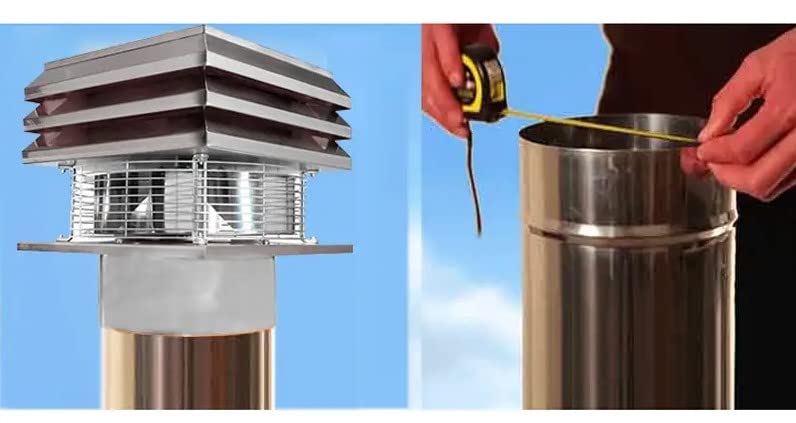 High-Quality 20cm (200mm) Steel Round Flue Chimney Fan - Fireplace Exhaust Fan & Draft Inducer for Improved Ventilation | Perfect for Wood Stoves, Fireplaces & Heating Systems