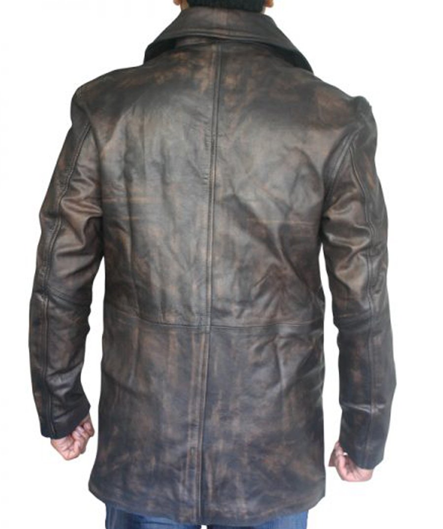 Distressed Genuine Cowhide Leather Winchester 3/4 Brown Coat - Vintage Style Men's Jacket for Outdoor Adventures & Casual Wear
