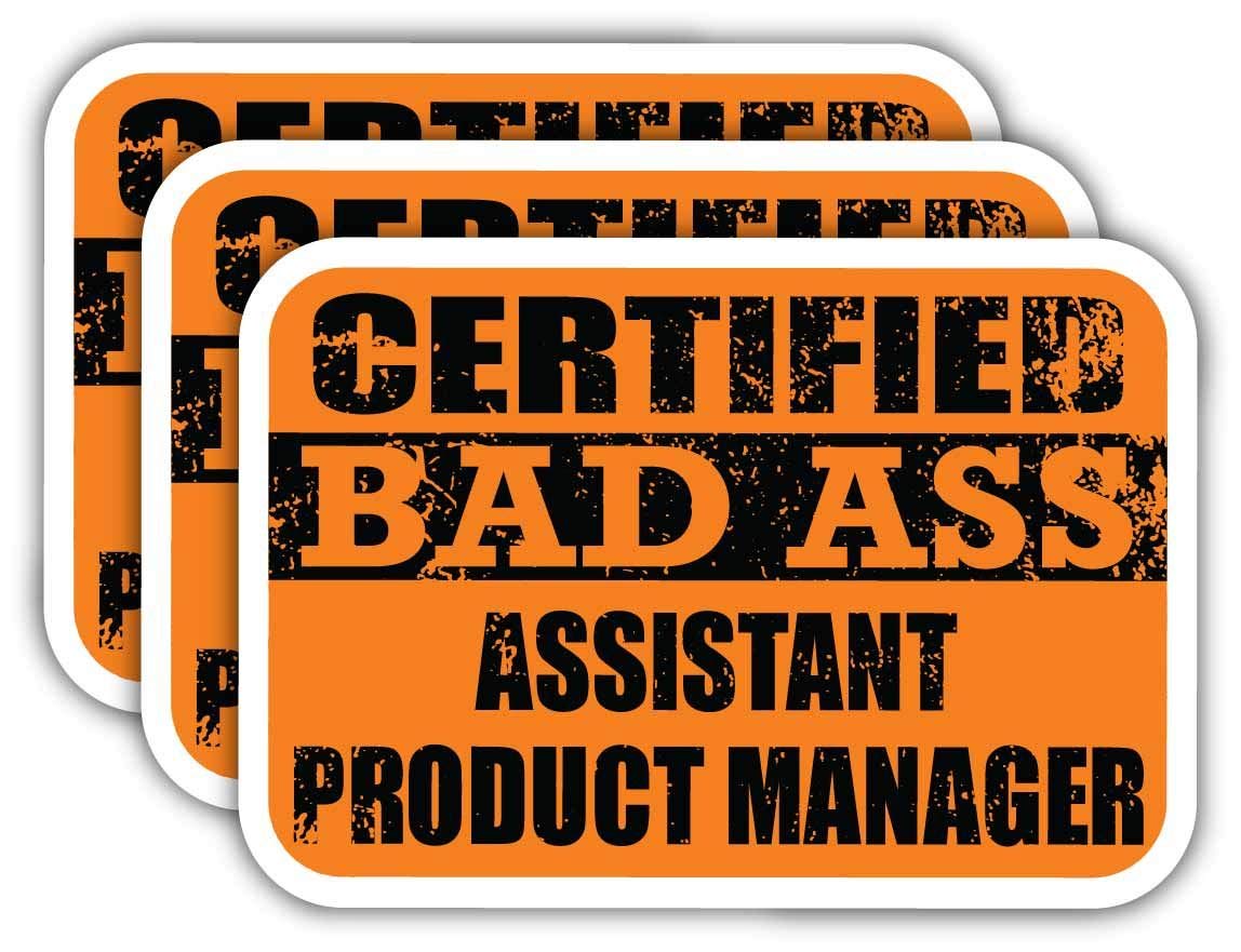 Certified Bad Ass Assistant Manager Stickers - Funny Job Gift for Laptops & Cars
