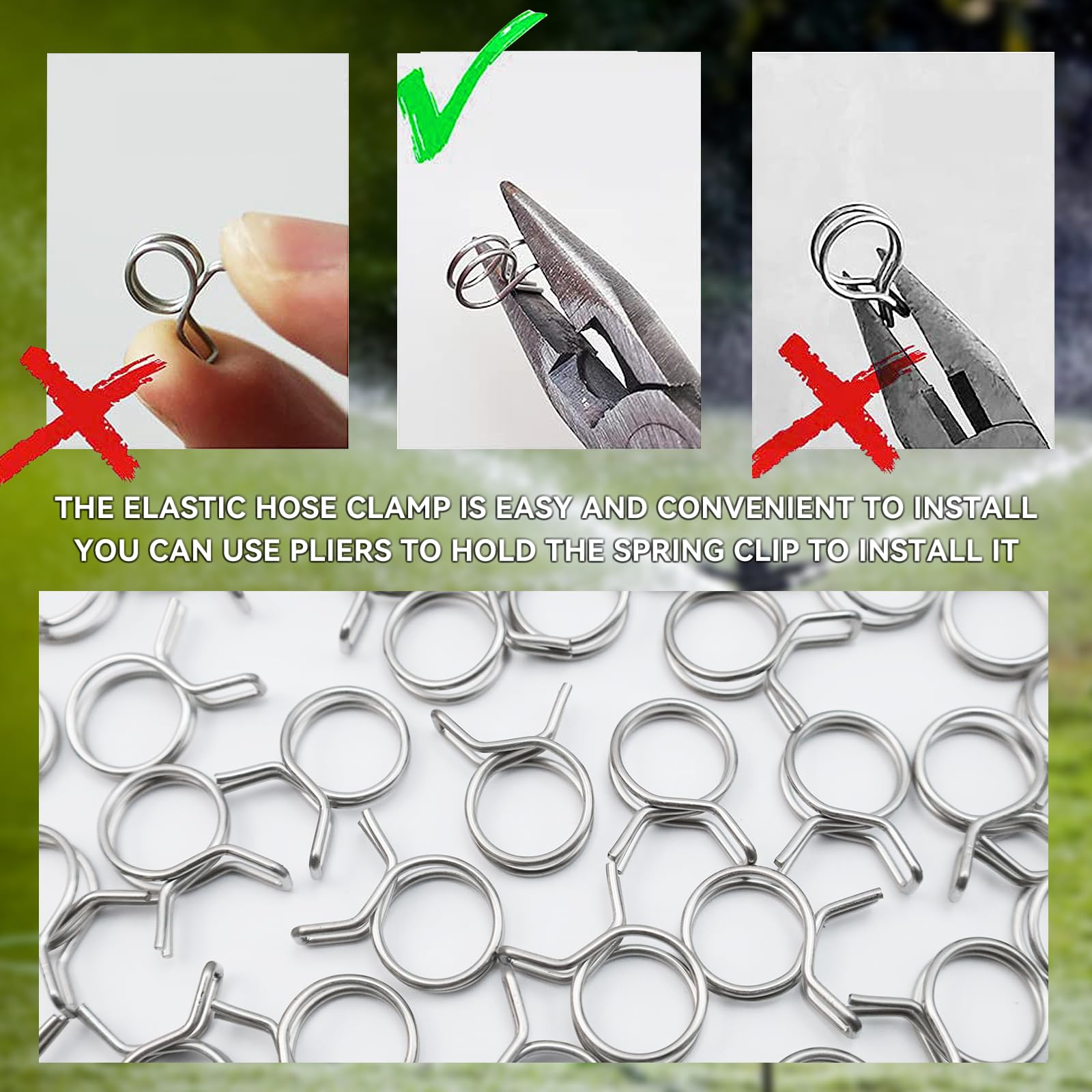 50PCS Double Wire Spring Hose Clamps 0.24