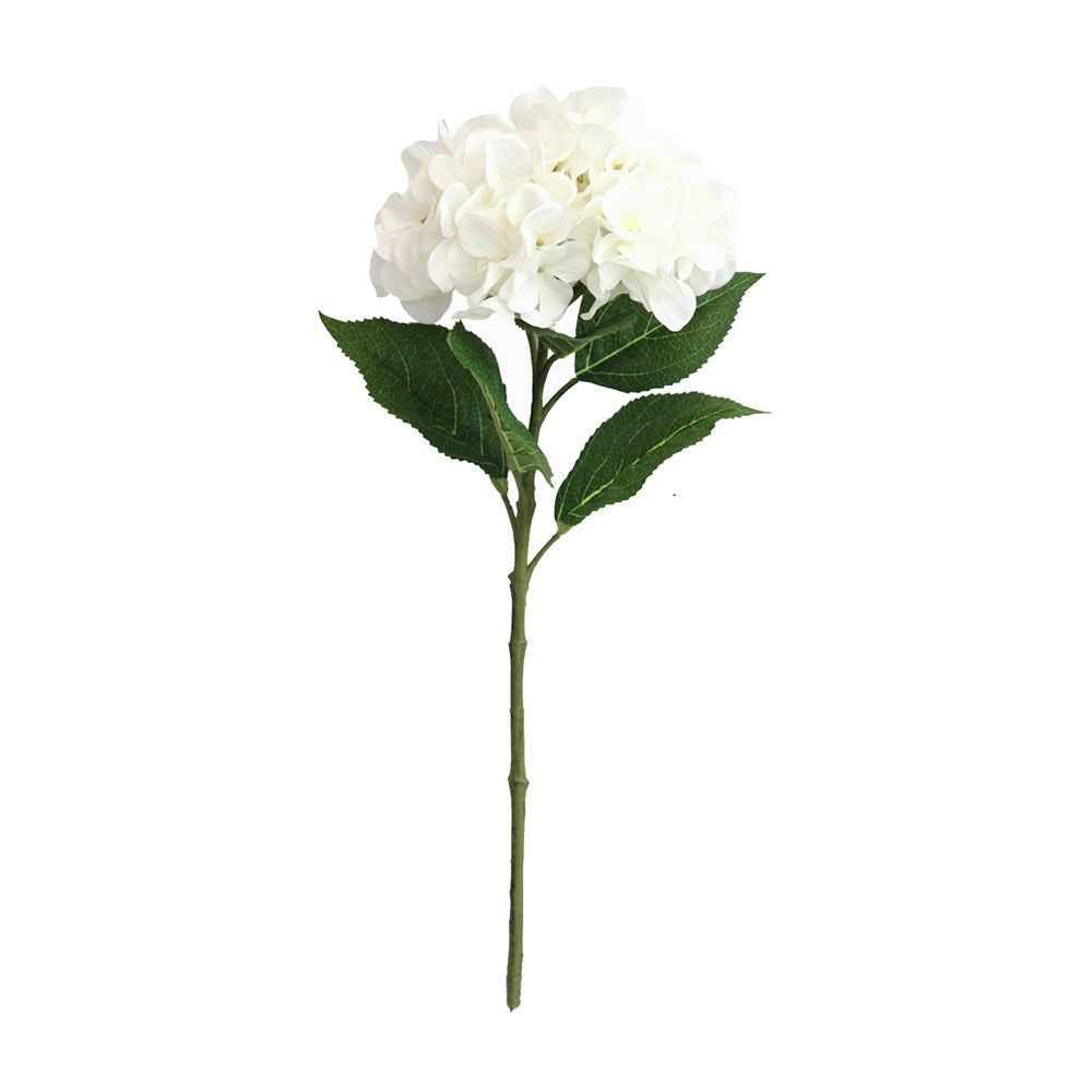 55cm Artificial Hydrangea Stem - White Silk Fake Flowers for Home Decor, Wedding Centerpieces & Floral Arrangements