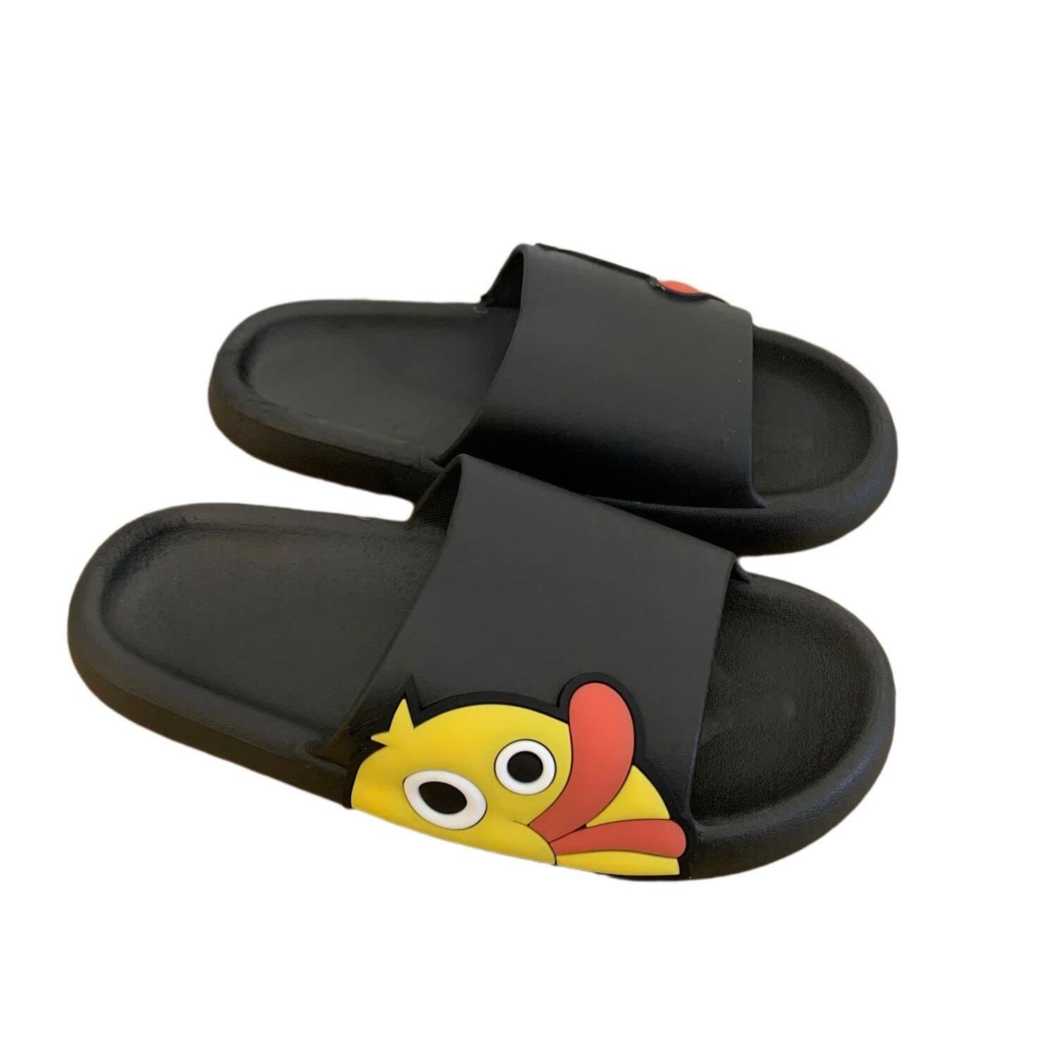 Yellow Duck Face Slippers for Women & Men - Unisex Open-Toe House Slides, Bathroom Sandals, Kids EVA Anti-Slip Indoor/Outdoor Slippers - Perfect for Home, Spa, Poolside & Beach Use