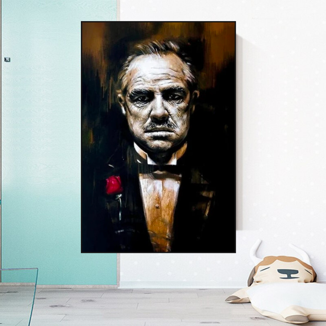 The Godfather Movie Canvas Wall Art - Iconic Film Poster Print for Home & Office Decor - Perfect for Living Room, Bedroom, or Man Cave