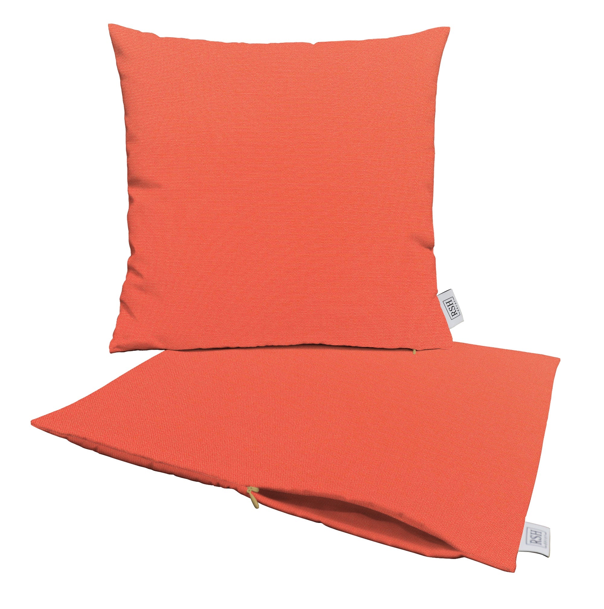 Sunbrella Canvas Orange Square Throw Pillow - 18x18 Inch Decorative Cushion Cover for Sofa, Bed, Outdoor Patio & Living Room