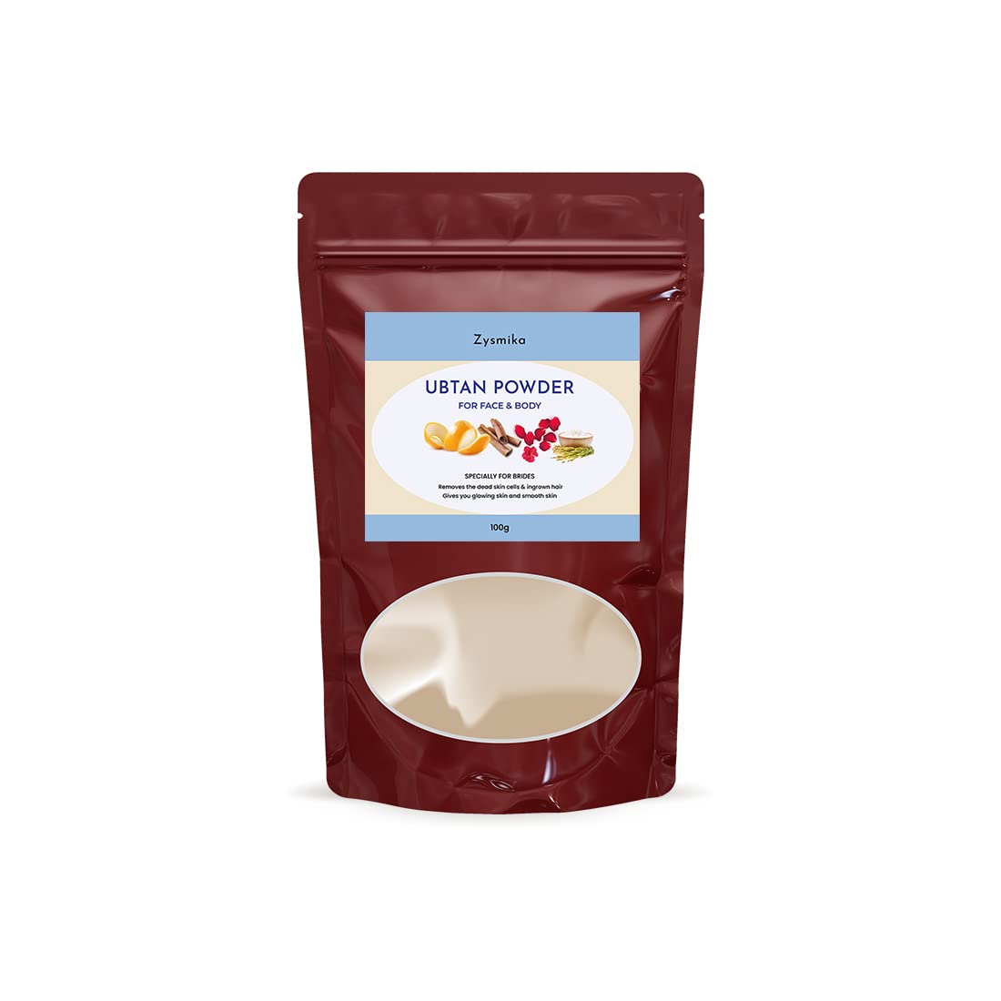 Zysmika Ubtan Powder for Face & Body - 100g (Pack of 2) | Natural Skin Whitening & Glowing Treatment | Homemade Facial Hair Removal | Perfect for Daily Skincare & Bridal Prep