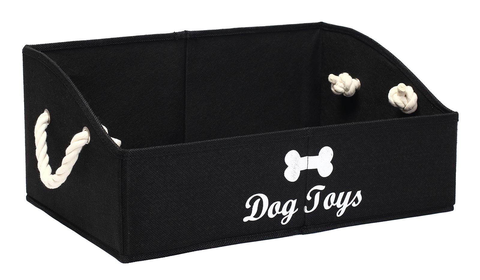 Morezi Large Dog Toy Storage Bin - Shallow Puppy Toy Basket for Living Room, Playroom & Closet - Perfect for Home Organization (Black) | Ideal for Pet Toy Storage & Living Space Decluttering
