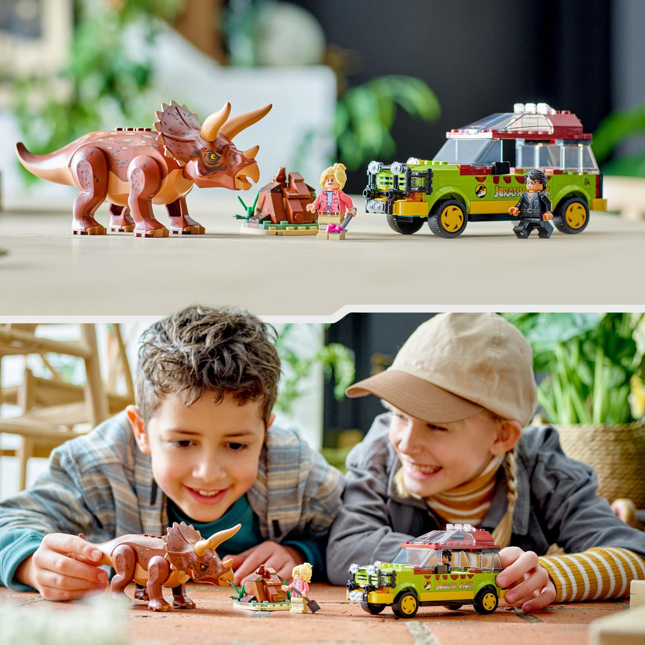 LEGO 76959 Jurassic Park Triceratops Discovery Dinosaur Toy Set with Ford Explorer Car for Boys & Girls Ages 8+, 30th Anniversary Collection – Perfect for Dinosaur Lovers & Jurassic Park Fans, Great for Playtime, Collecting & Gifting