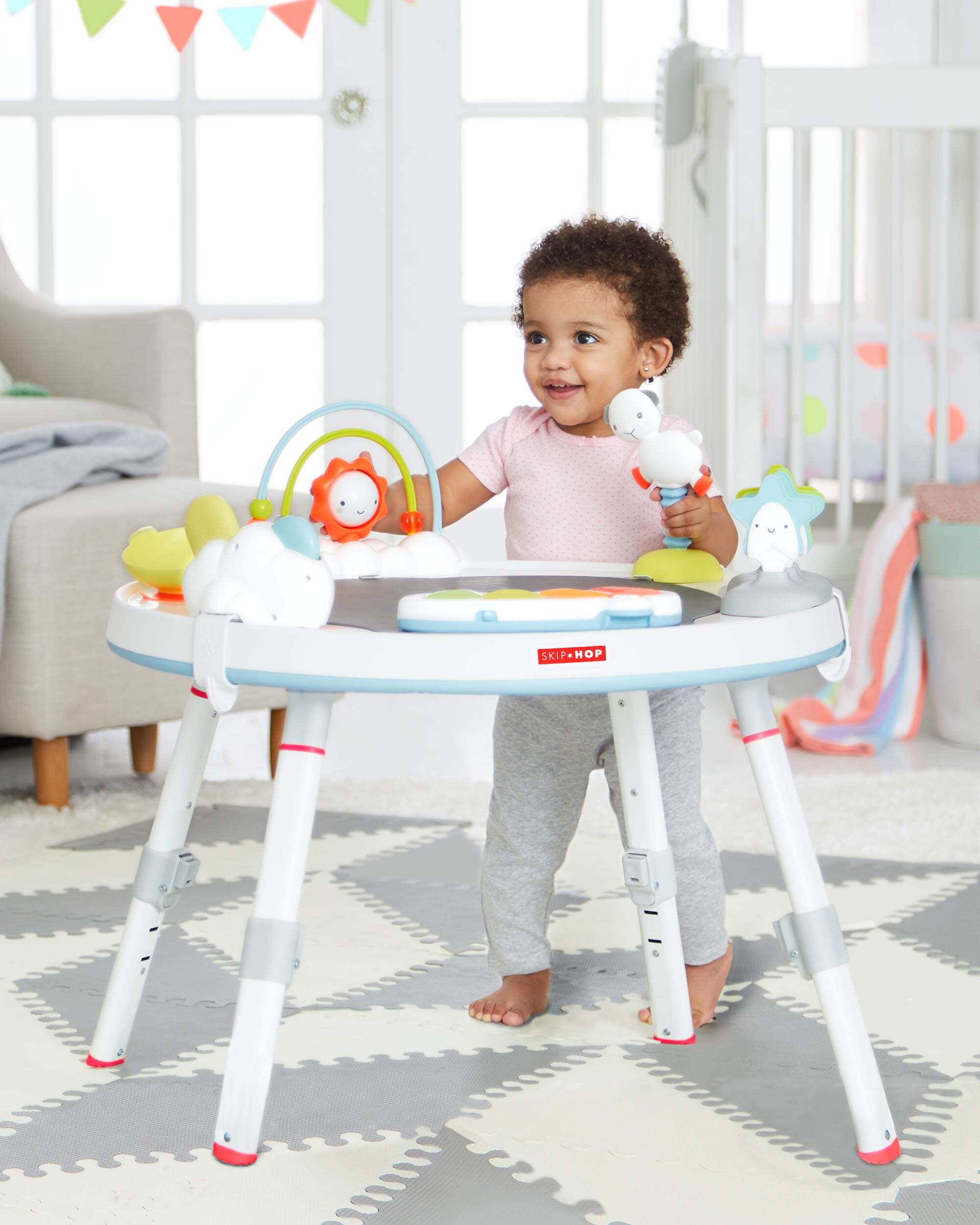 Skip Hop Silver Lining Cloud Baby Activity Center - Interactive Play Gym with Toys for Infants & Toddlers - Perfect for Tummy Time, Sensory Play and Early Development