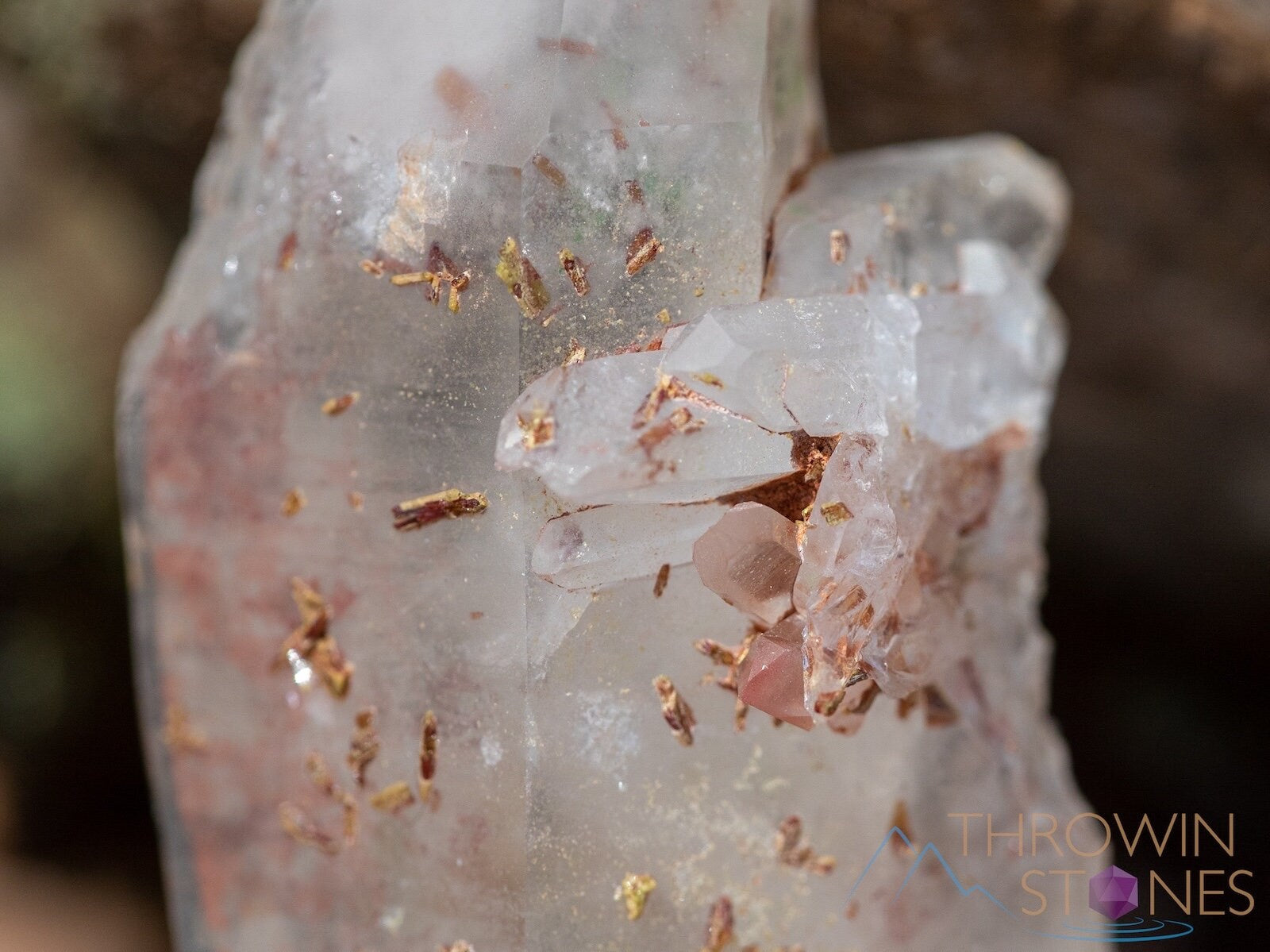 Natural Raw Quartz Crystal Point with Epidote Inclusions - Healing Stone for Home Decor, Housewarming Gift, Meditation & Energy Work (39906) | Perfect for Crystal Grids, Altars & Spiritual Spaces