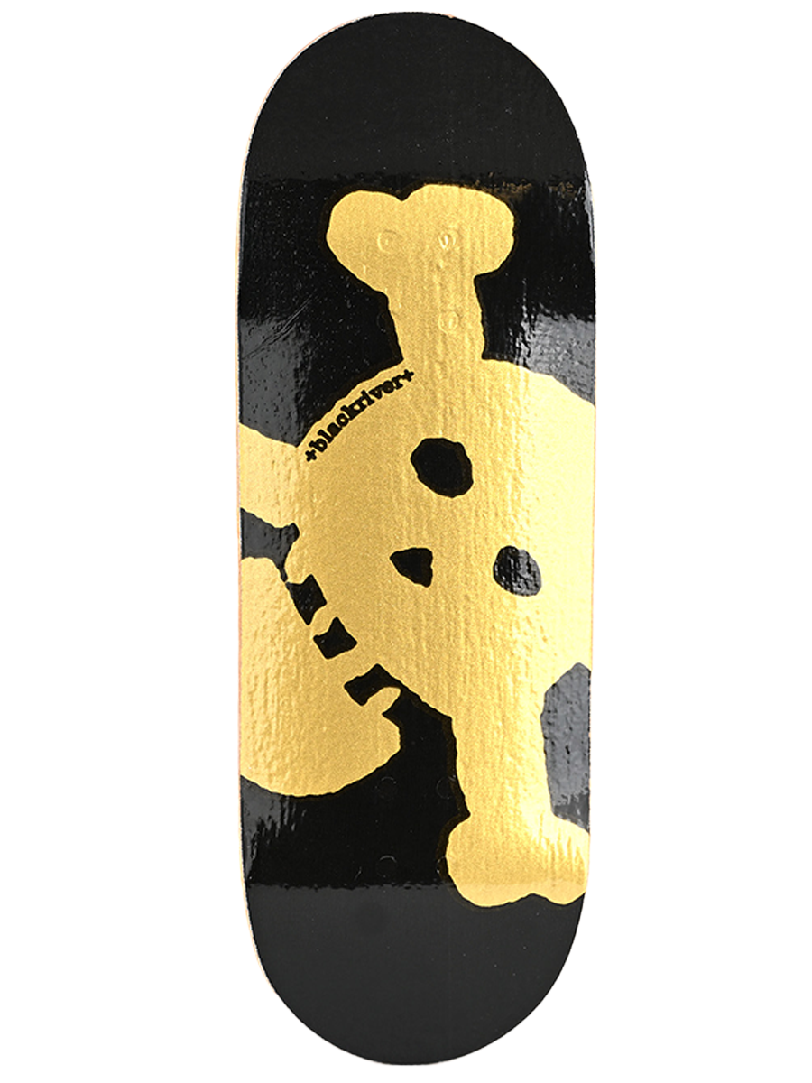Blackriver Fingerboard Deck - Gold New Skull Design | Professional Finger Skateboard for Tricks & Stunts | Perfect for Skateboard Enthusiasts & Collectors