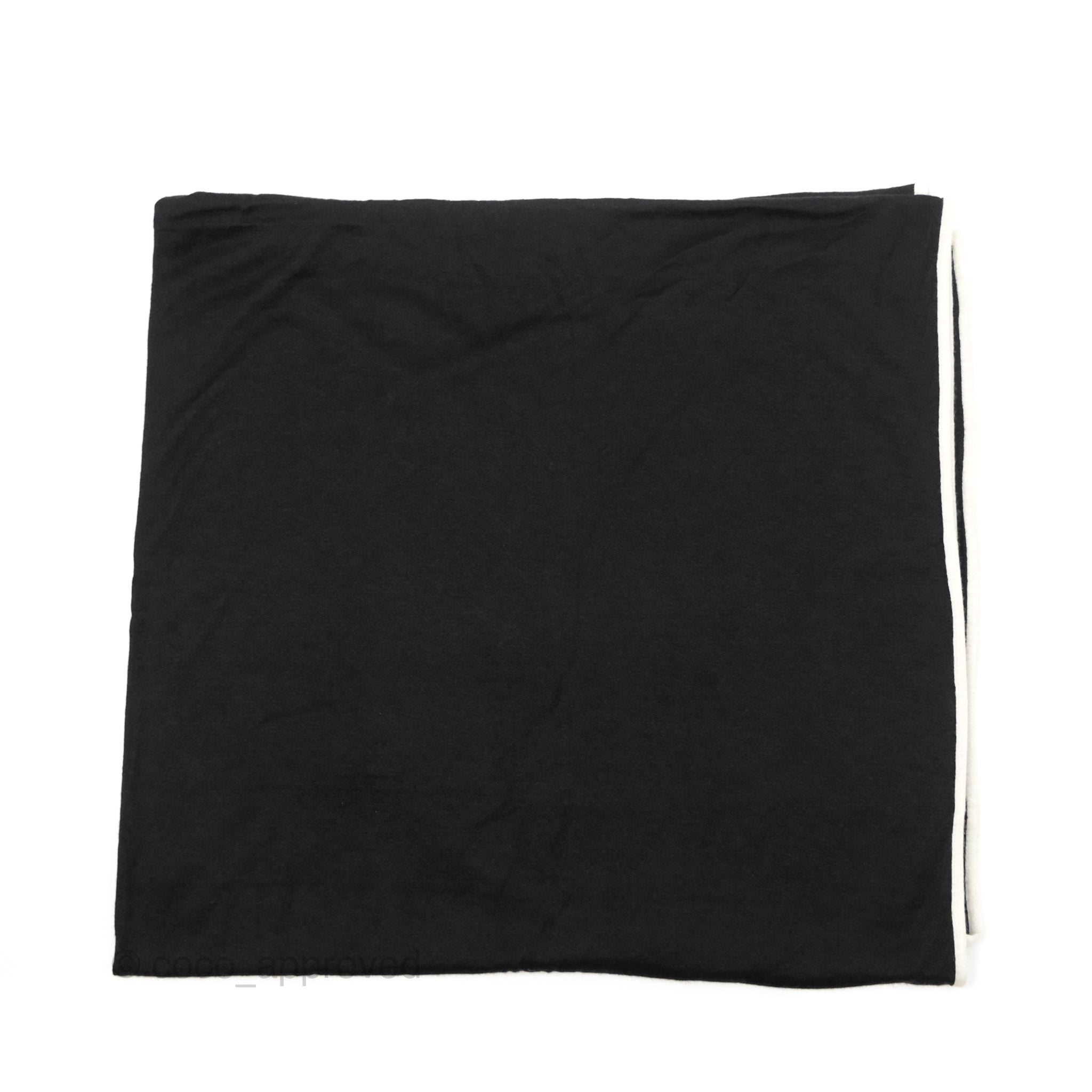 Chanel CC Logo Black & White Cashmere Silk Scarf - Luxury Fashion Accessory for Women, Perfect for Gifts, Parties & Winter Outfits