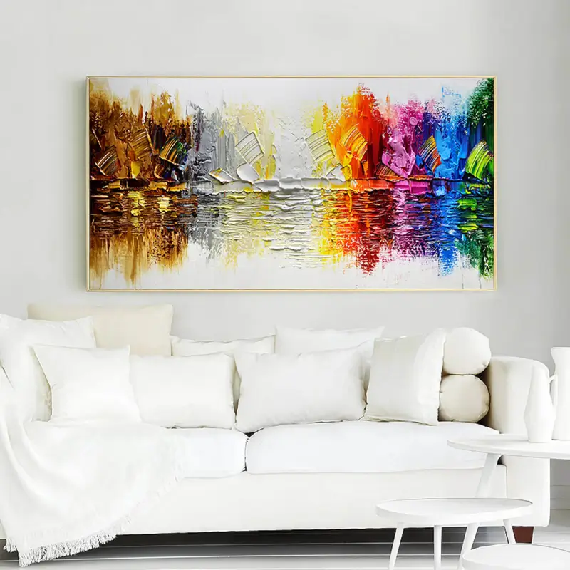 Abstract Painting #AB 004 - Modern Wall Art for Living Room, Bedroom & Office Decor - Handmade Canvas Artwork for Home & Commercial Spaces