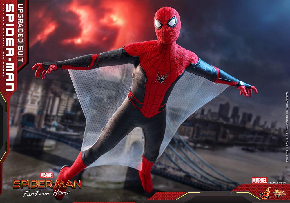 Hot Toys Spider-Man Upgraded Suit 1/6 Scale Action Figure - MMS542 Movie Masterpiece Collectible from Far From Home | Perfect for Marvel Fans, Display & Gift Giving
