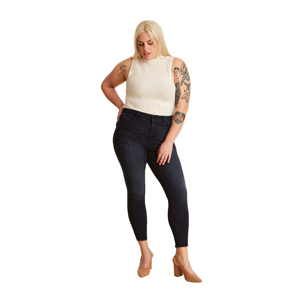 Warp + Weft JFK Plus Size Denim Jeans for Women - Stretchy Comfort Fit High Waist Bootcut Jeans - Perfect for Work, Travel & Casual Outfits
