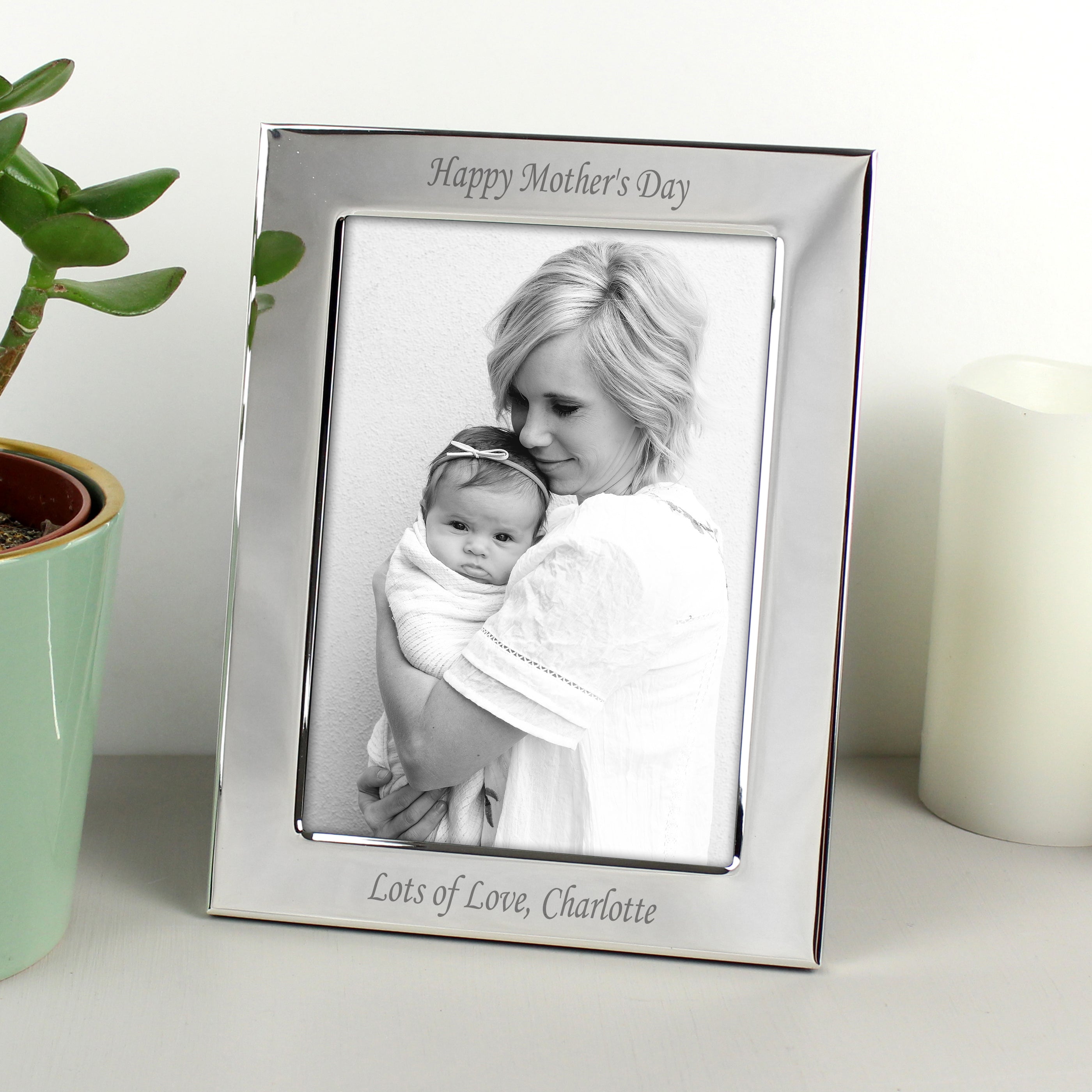 Personalized Silver Plated Photo Frame - Custom Engraved with Your Message | Perfect for Weddings, Anniversaries & Gift Giving