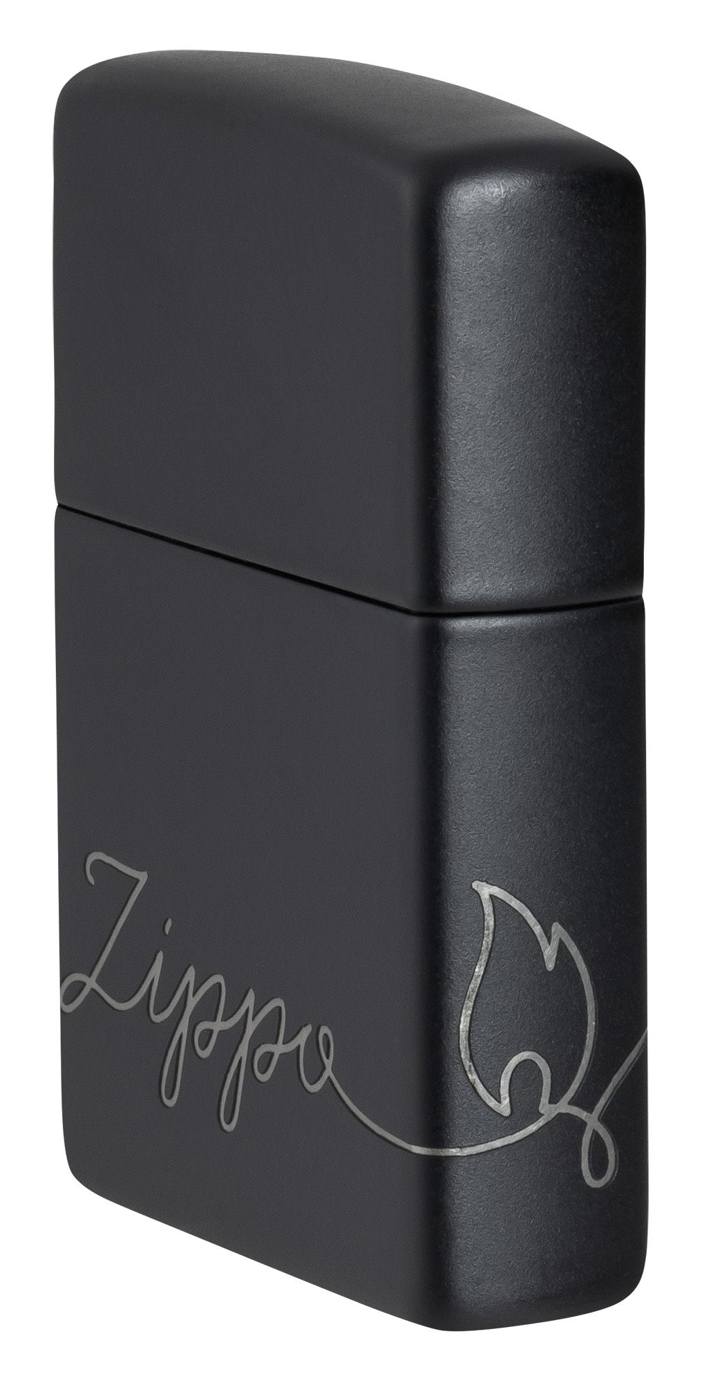 Zippo Matte Black Lighter with Cursive Lettering Design - Perfect for Outdoor Camping, Travel & Everyday Carry (ECG)