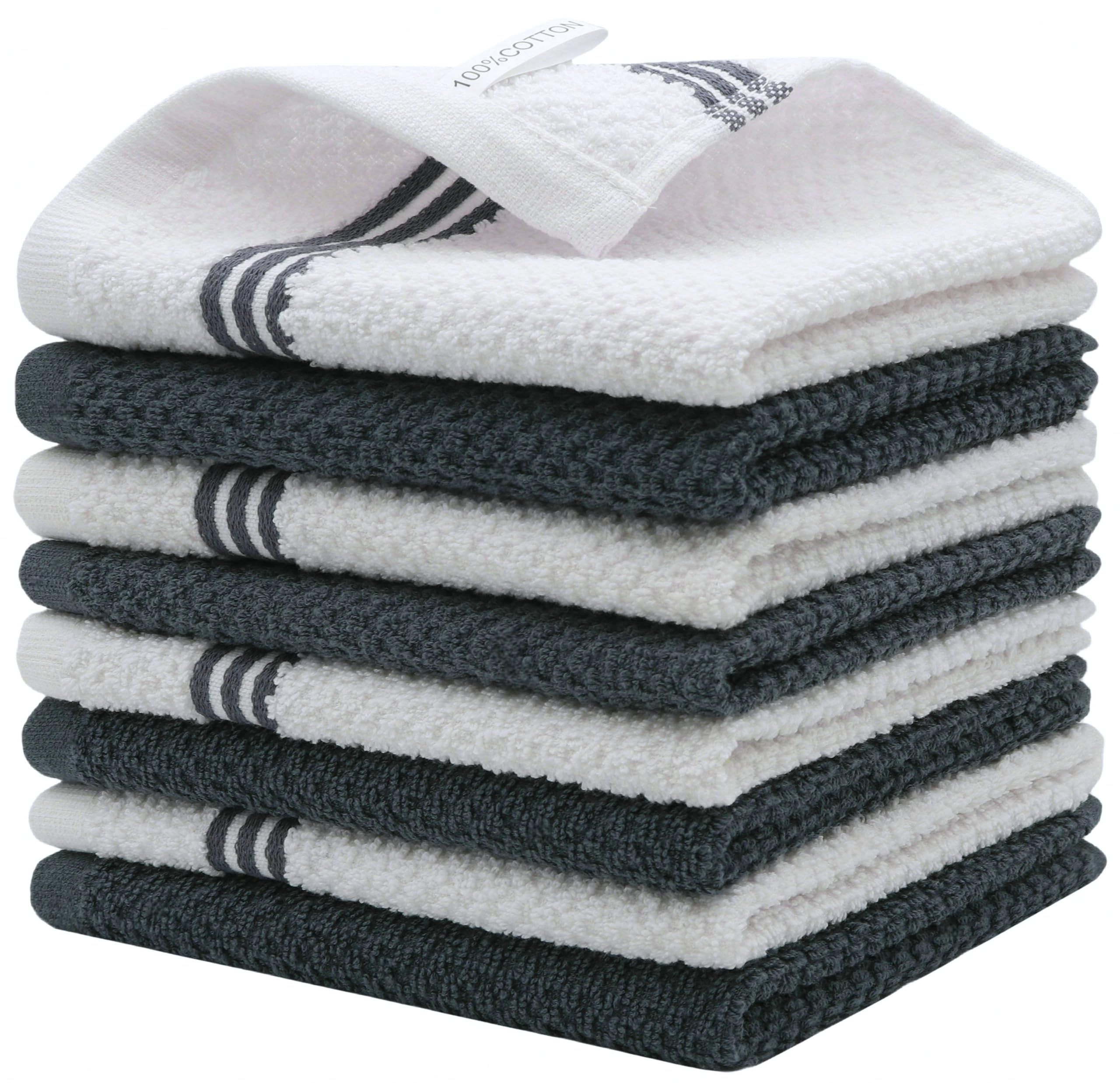 Premium Cotton Dish Cloths Set of 8 - 12