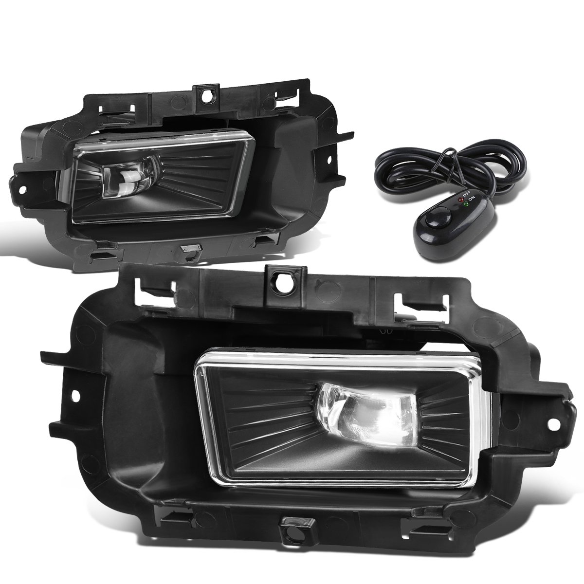 DNA MOTORING FL-ZTL-264-CH LED Fog Light Kit with Switch - Compatible with 2014-2015 Chevy Silverado 1500 - Driver & Passenger Side - Enhanced Visibility for Night Driving & Foggy Conditions