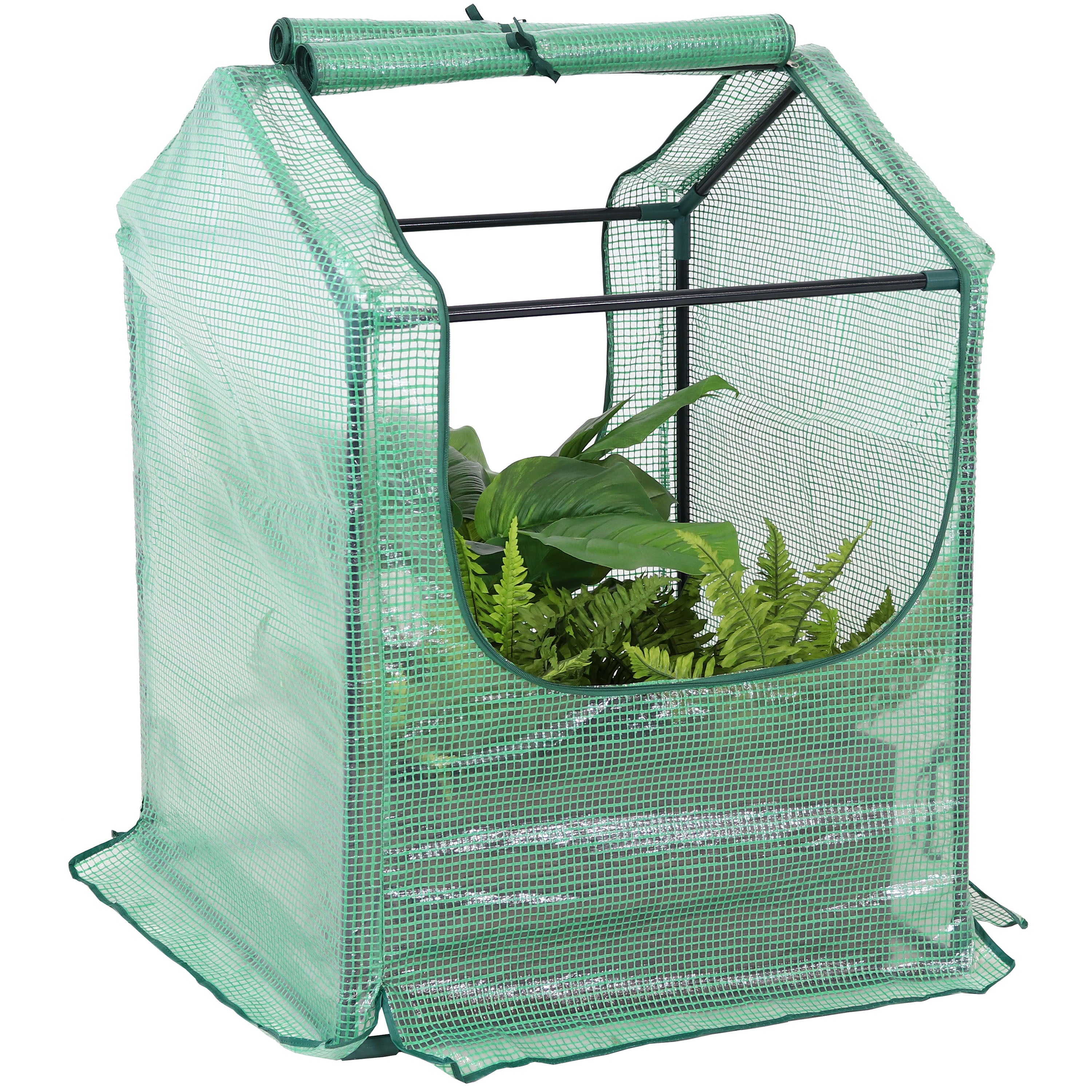 Sunnydaze Mini Greenhouse with 2 Side Doors - Portable Indoor/Outdoor Plant Protection for Herbs, Flowers & Seedlings - Perfect for Patio, Garden & Backyard Gardening