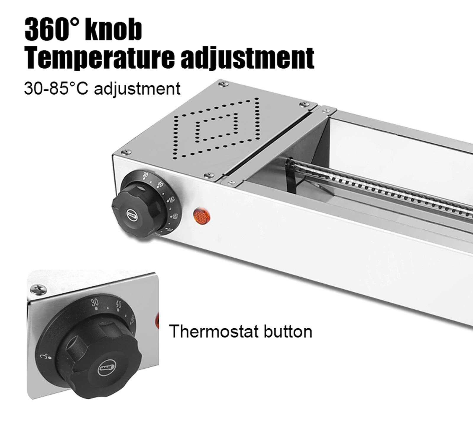 Commercial Food Heating Lamp - Stainless Steel Adjustable Buffet Warmer (30-85℃) for Restaurants & Kitchens | Energy Saving Constant Temperature Food Warmer | Perfect for Buffet Tables, Catering Events & Food Display Stations
