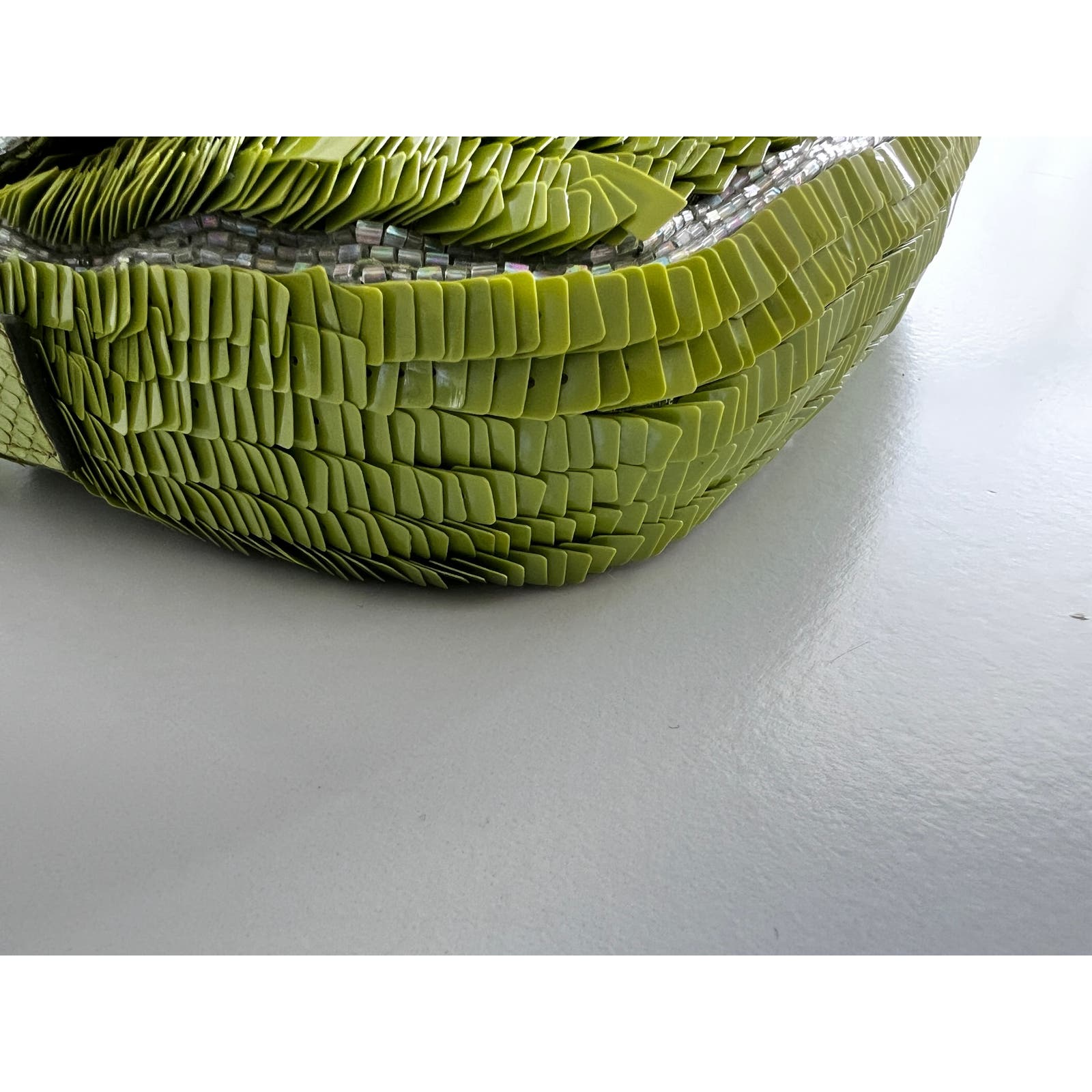 Vintage Fendi Lime Green Sequin Baguette Bag - Perfect for Evening Parties & Special Occasions