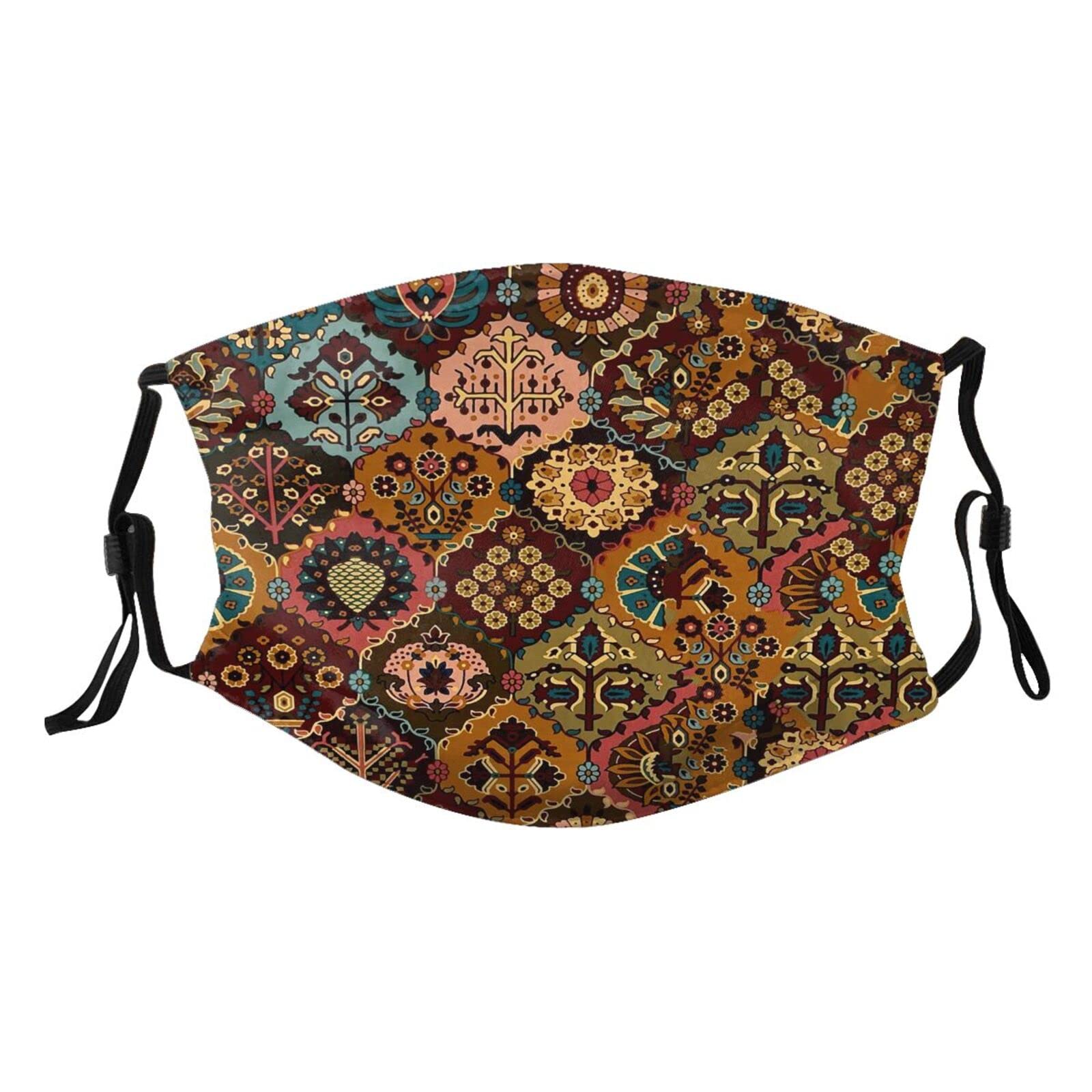 Aztec Face Mask for Adults - Washable, Adjustable Bandana Balaclava with Nose Wire for Men & Women - Perfect for Outdoor Activities, Hiking, and Cultural Events