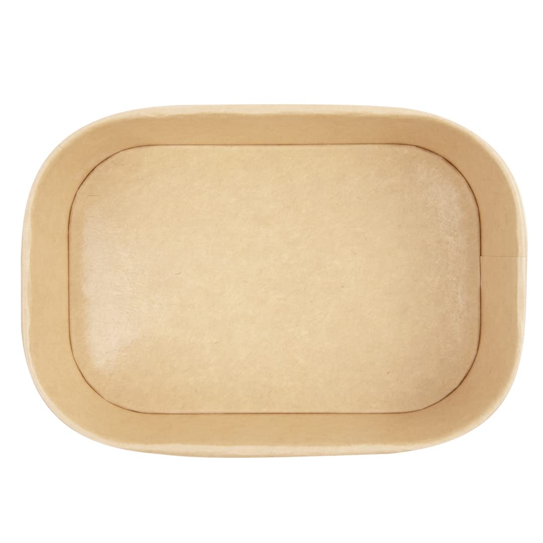Restaurantware Bio Tek 22oz Eco-Friendly Disposable Food Containers - 100 Pack PE Coated Kraft Paper Bowls for Takeout, Freezer Safe, Hot & Cold Foods (Lids Sold Separately) | Perfect for Restaurants, Catering, Meal Prep & Picnics