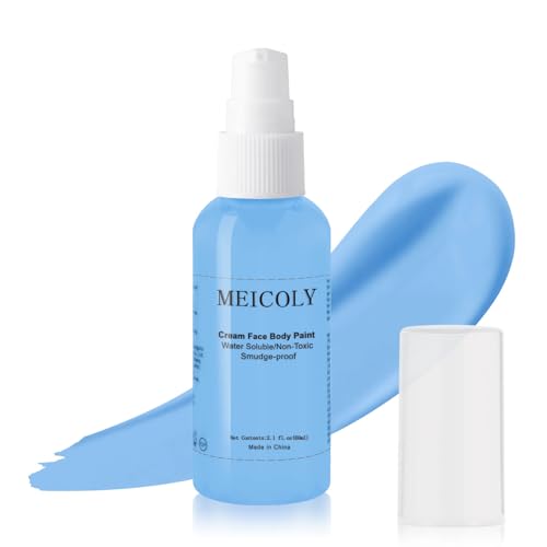 light blue face body paint