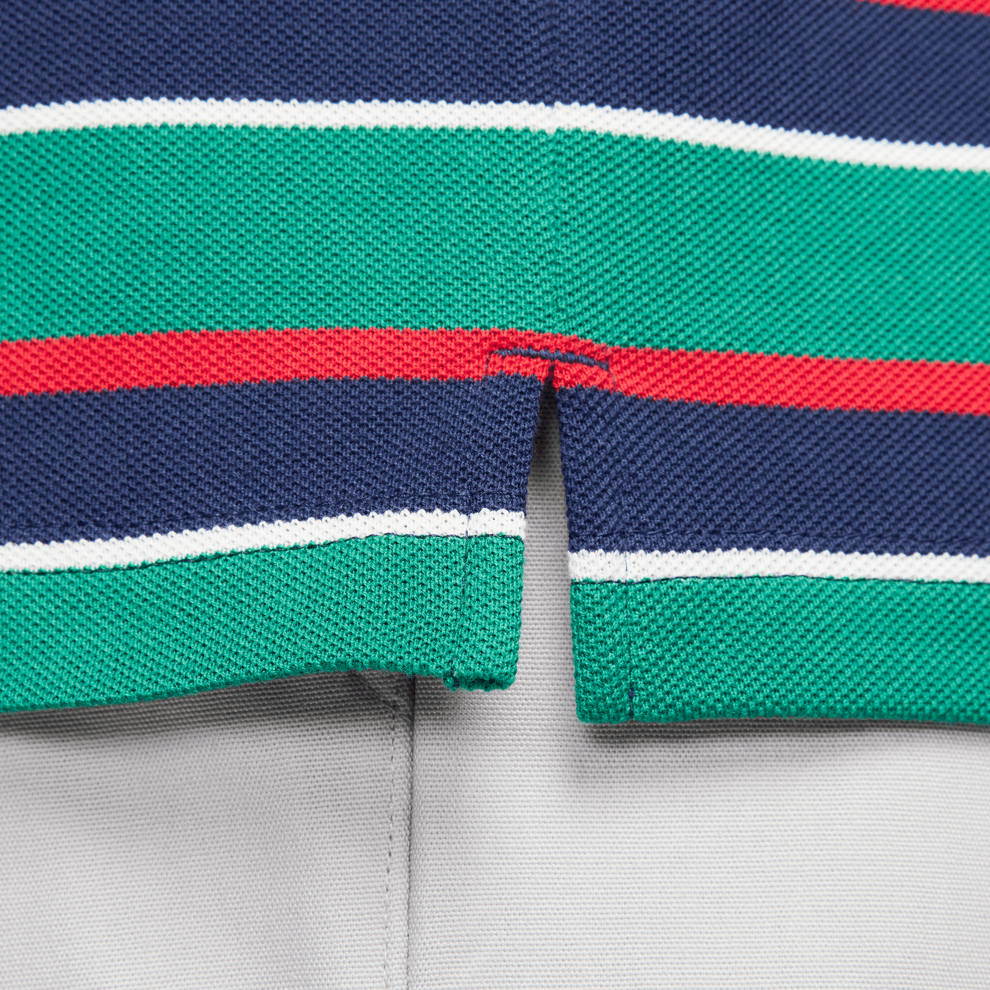 Men's Striped Polo Shirt - Green, Navy & Red Color Options | Casual Golf & Business Casual Wear