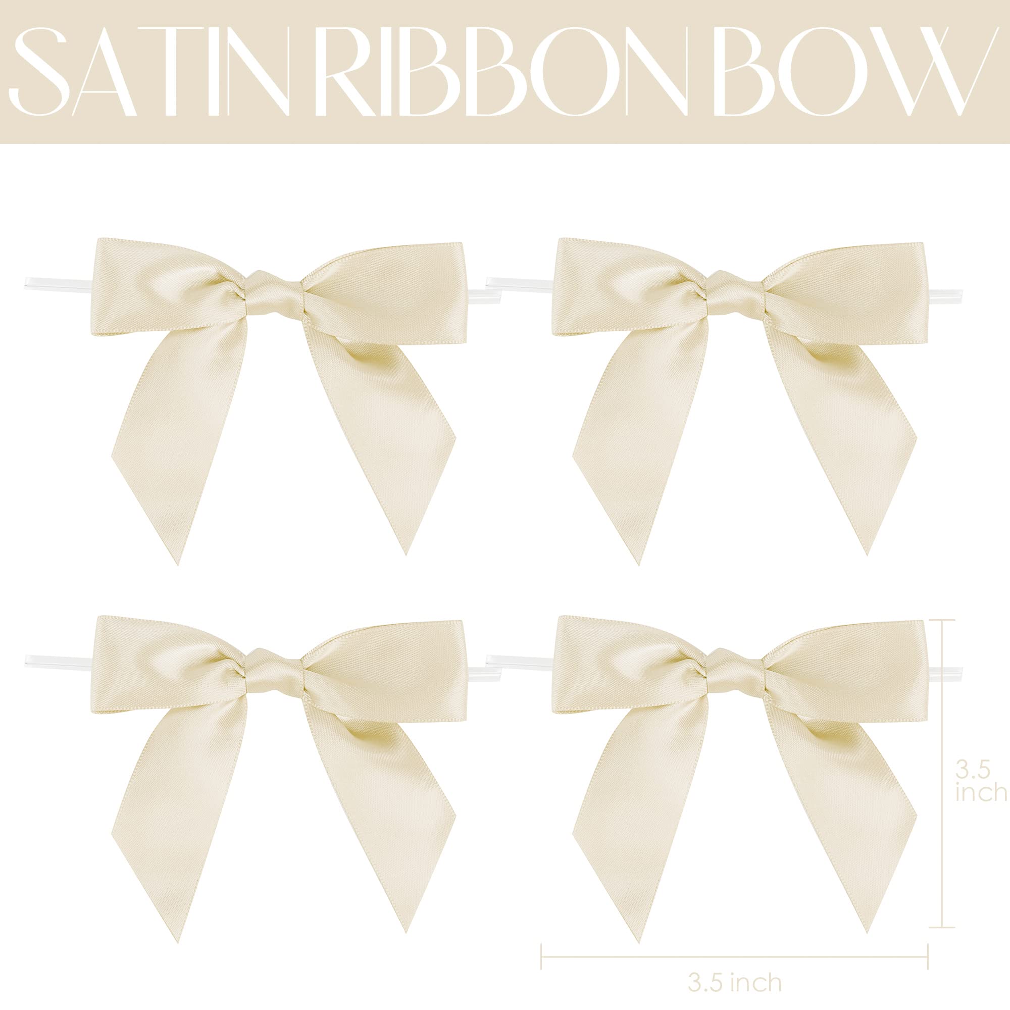 Premade Ivory Bows for Christmas Tree & Wedding Decor - 50 Pack