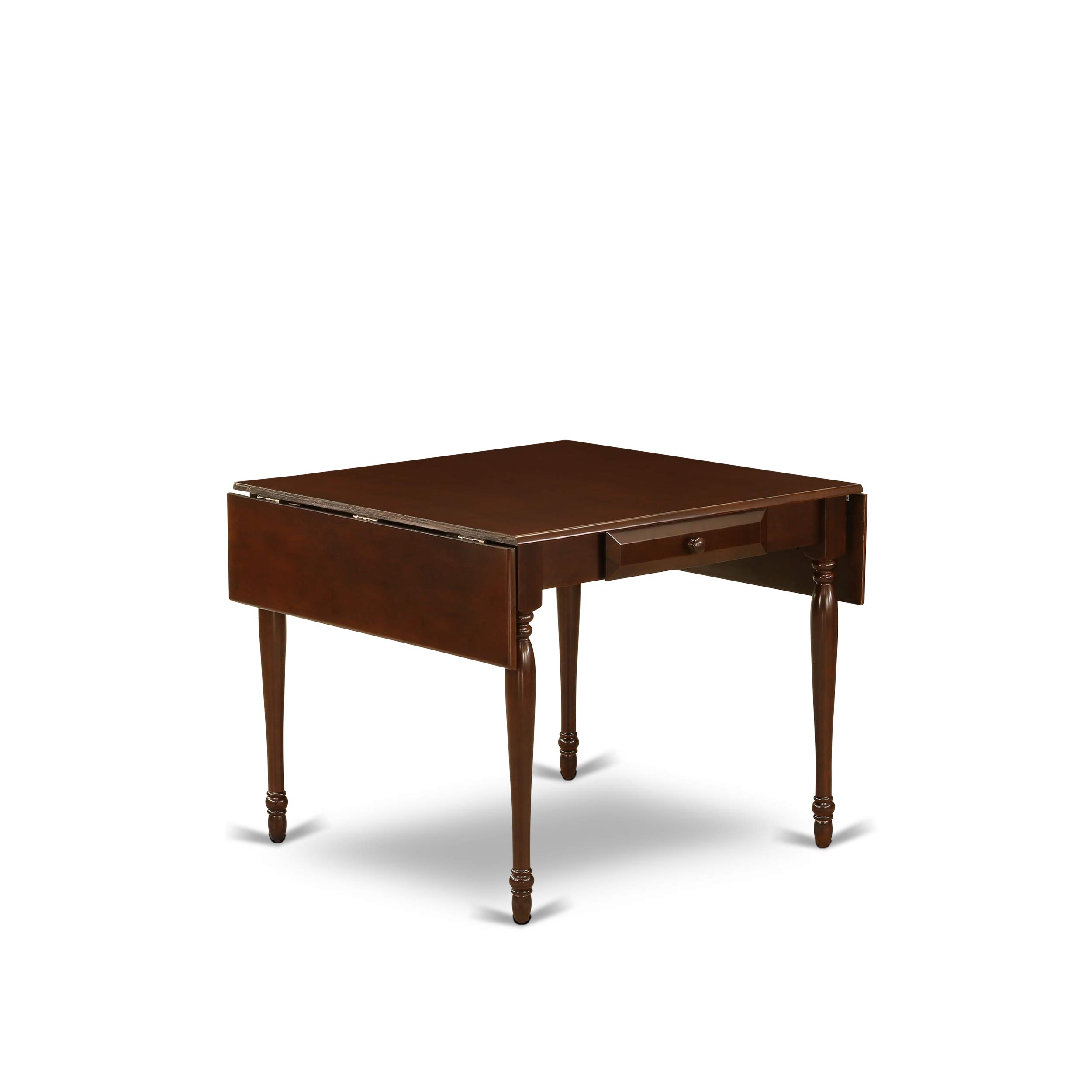 East West Furniture MZIP3-MAH-W 3-Piece Modern Dining Set - 36x54 Inch Rectangle Wooden Table with Drop Leaf & 2 Chairs, Mahogany Finish - Perfect for Small Kitchens, Breakfast Nooks & Compact Dining Spaces