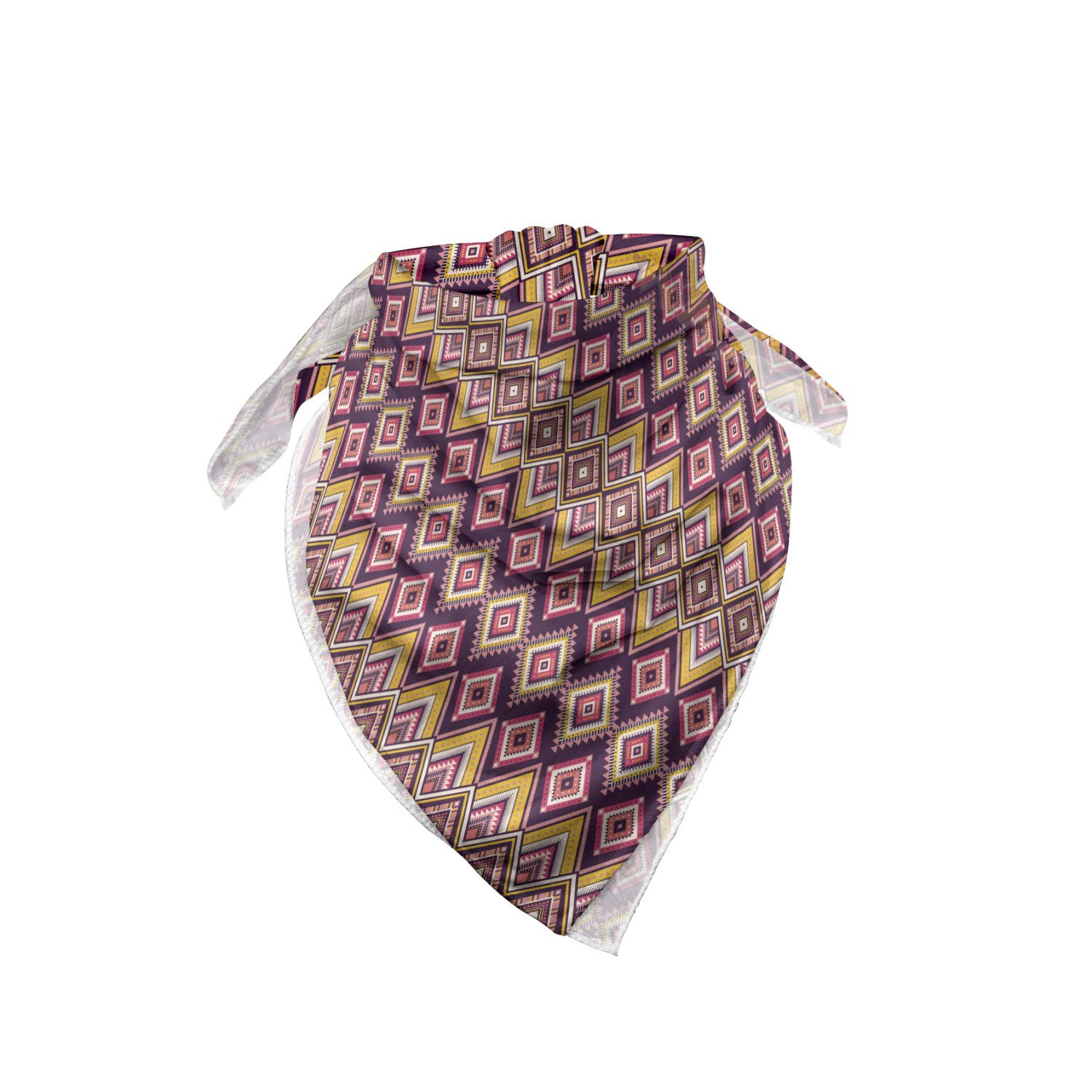 Ambesonne Aztec Bandana - Native Pattern Rhombus Design Unisex Head Scarf & Neck Tie for Men Women - Perfect for Music Festivals, Outdoor Adventures and Fashion Accessories