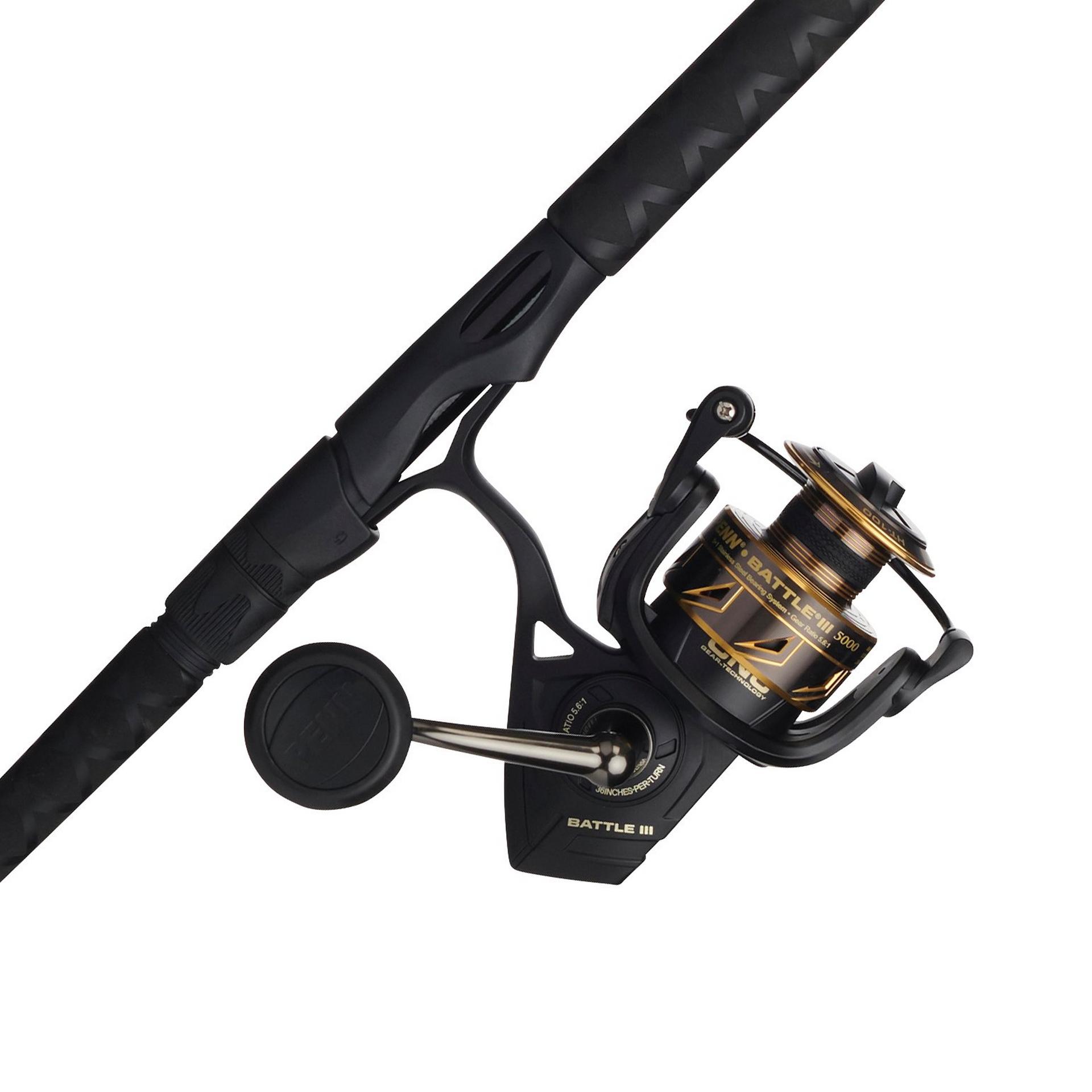 Battle® III Spinning Rod and Reel Combo - Premium Fishing Gear for Freshwater & Saltwater Anglers - Perfect for Bass, Trout, and Saltwater Fishing Adventures