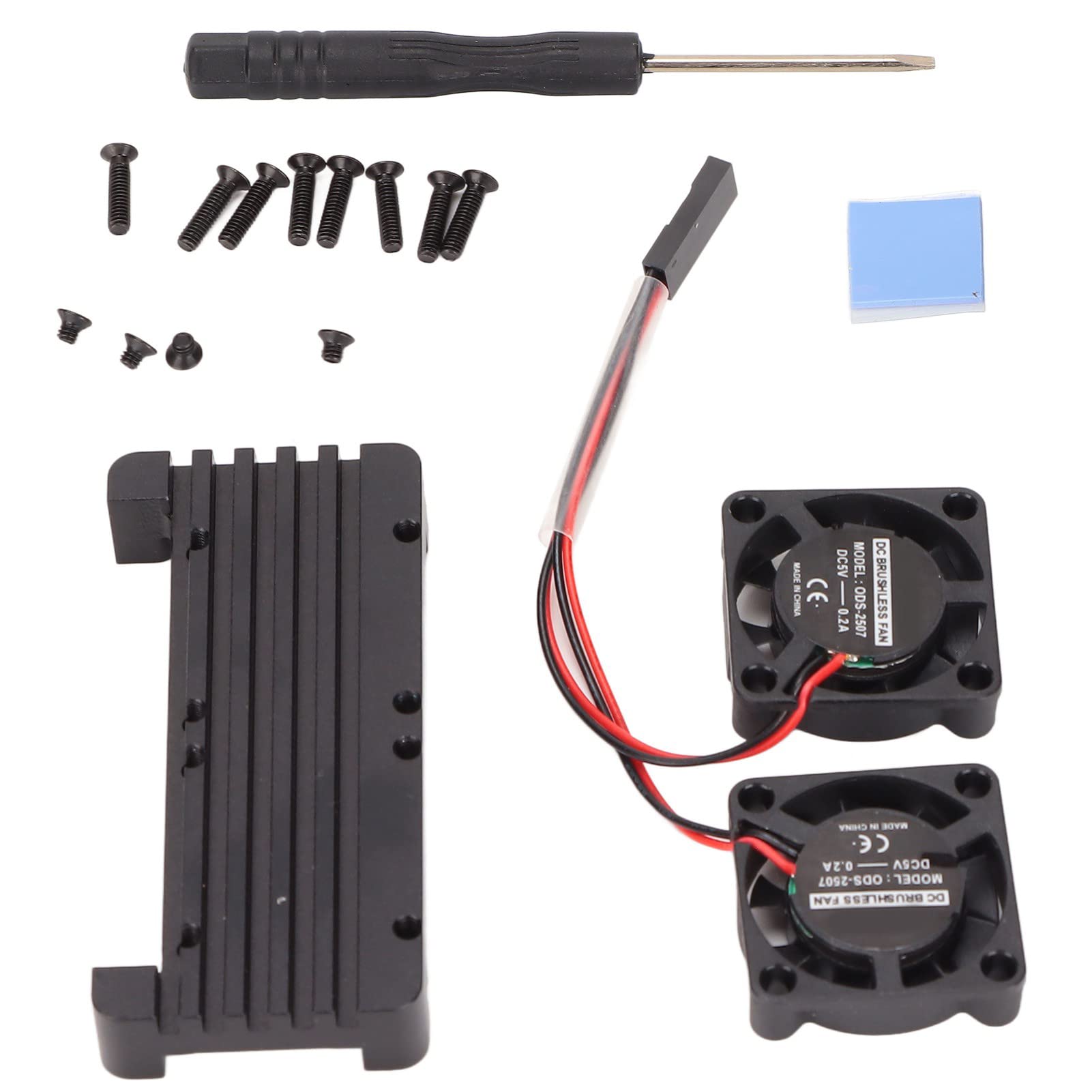 Dual Fan Aluminum Alloy Heatsink for Raspberry Pi Zero/Zero W/2W - High Hardness & Fast Heat Dissipation - Perfect for Gaming, Overclocking & 24/7 Server Operation