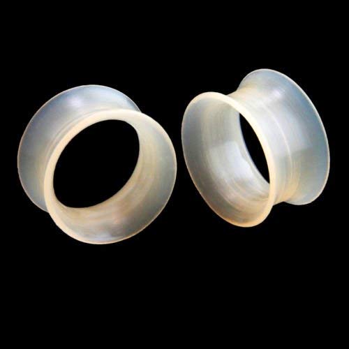 JewelryVolt Double Flare Soft Flexible Silicone Tunnel Plugs for Ear Stretching - Comfortable & Hypoallergenic Ear Gauges for Men & Women - Perfect for Everyday Wear, Parties & Alternative Fashion