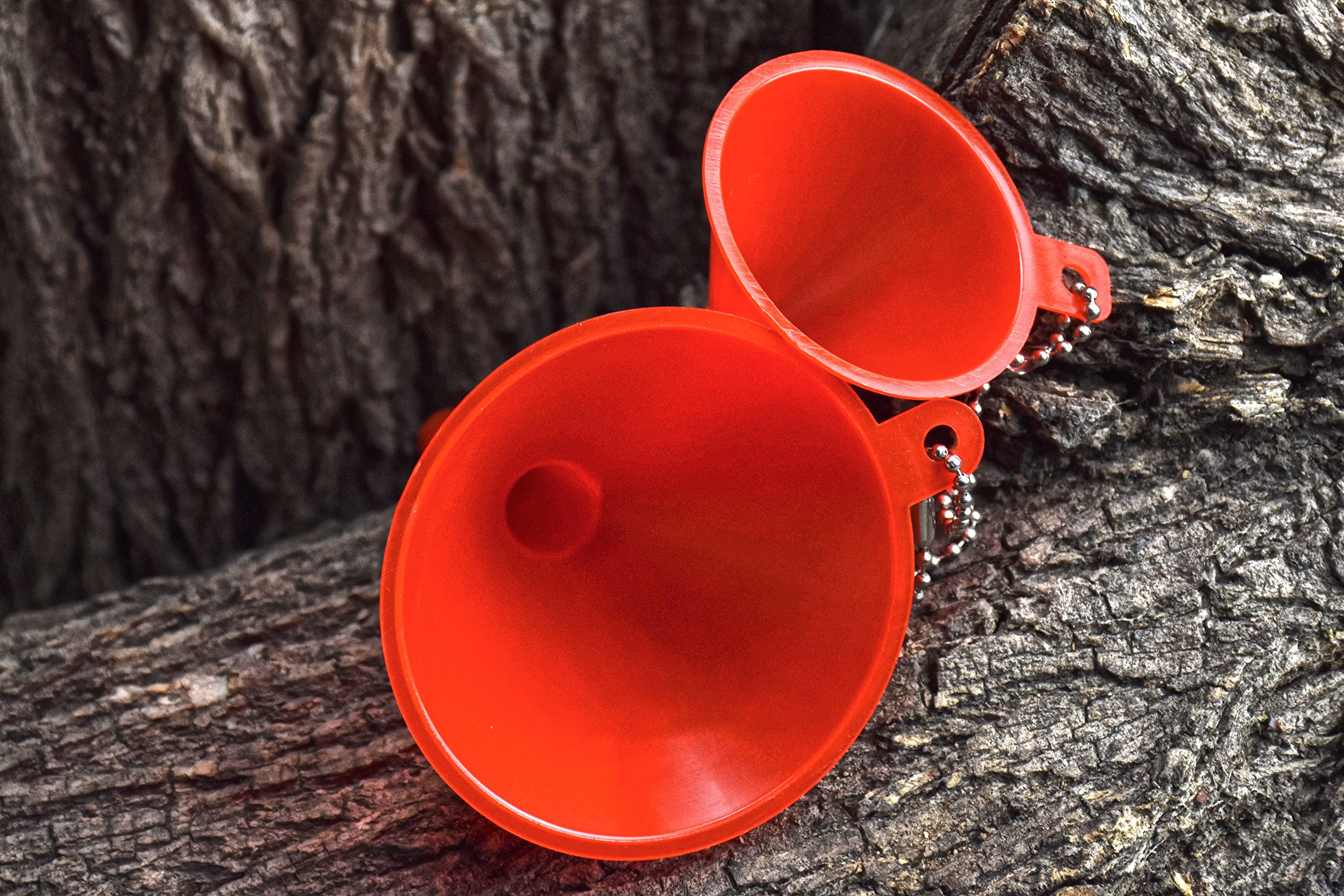 SE Red Plastic Funnel Set with Ball Keychain (2-Piece) - OD-FN2P | Essential Kitchen Tools for Liquid Transfer, DIY Projects & Automotive Maintenance